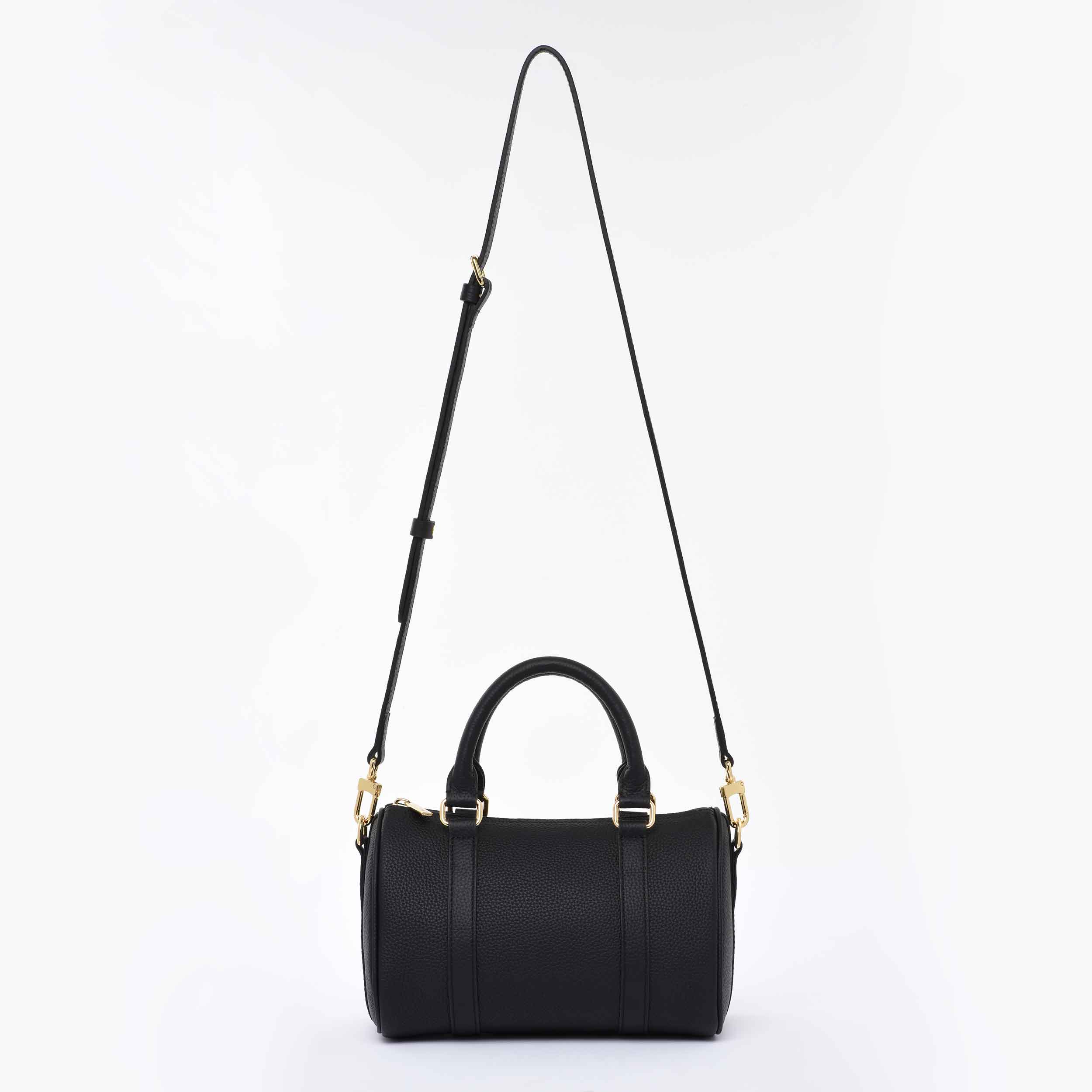 Cuir Togo et Vachetta Noir - Mini sac Boston