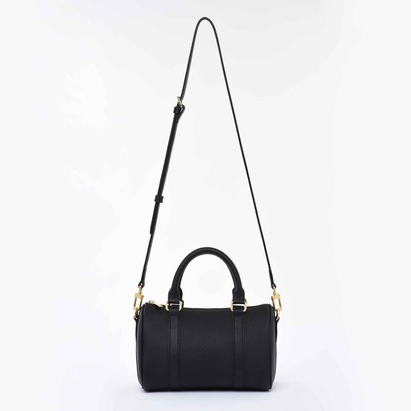 Black Grained leather  - Mini Boston bag