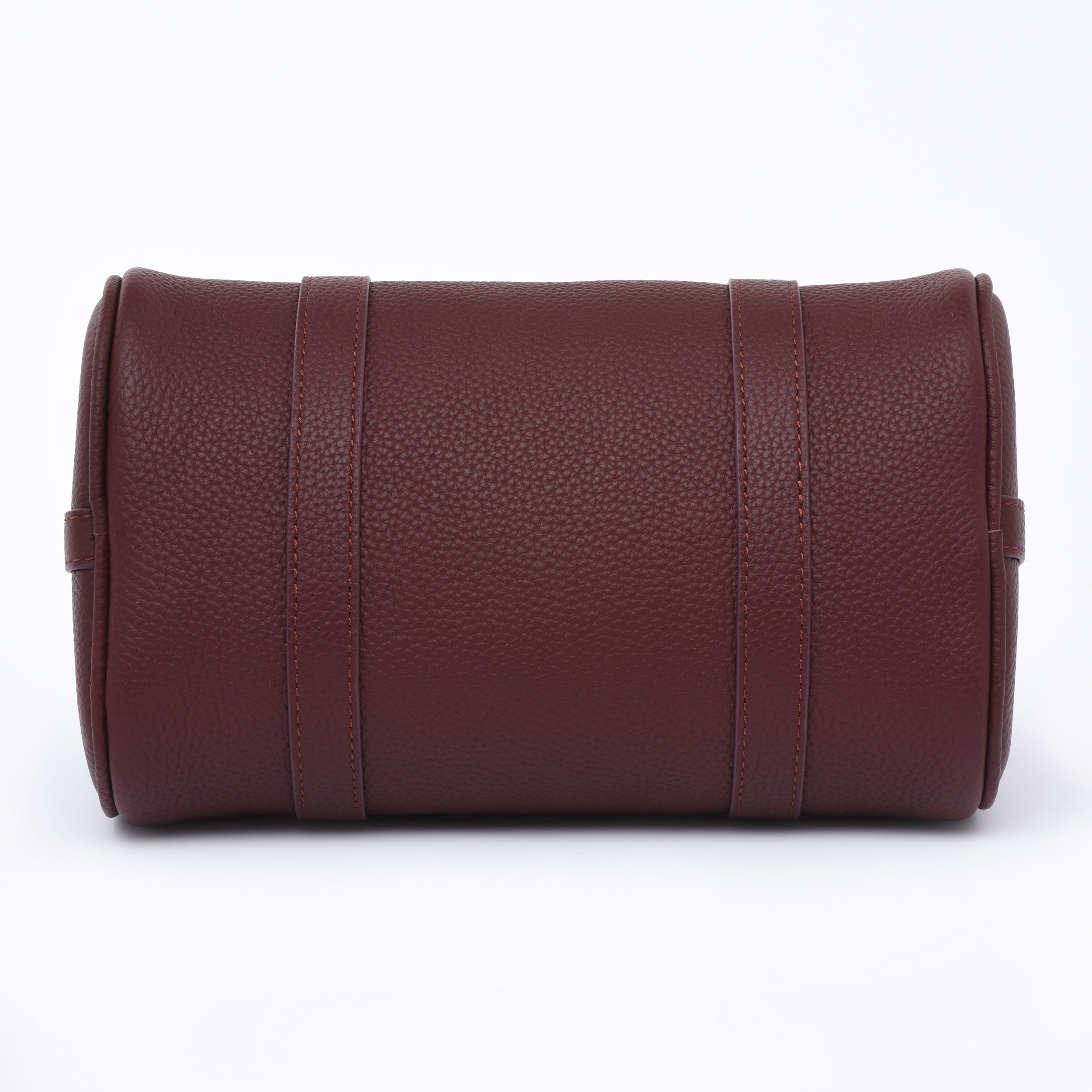 Burgundy Grained leather  - Mini Boston bag