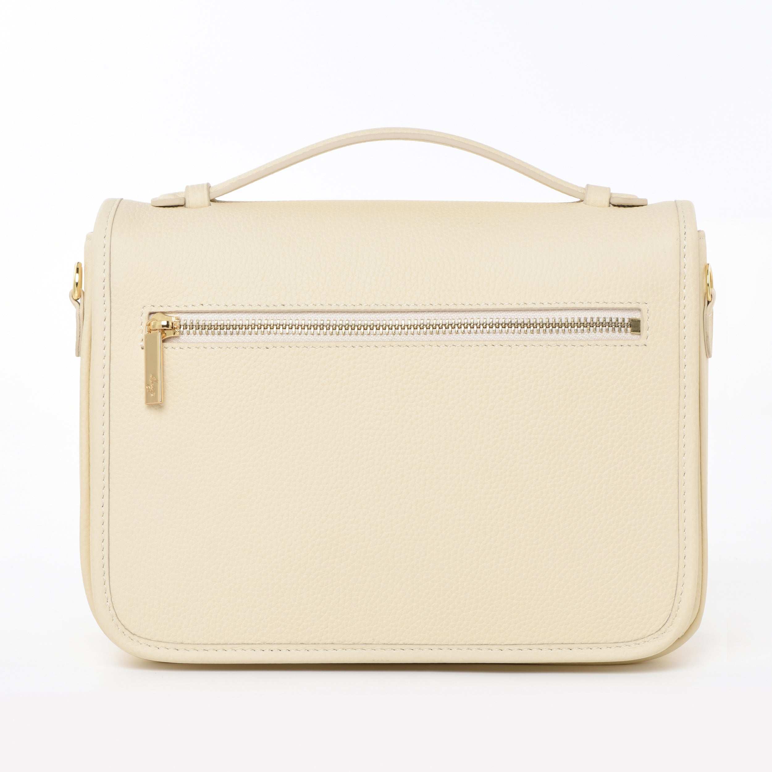 "Buttercream" Togo Leather - "Paris15" Satchel Crossbody bag