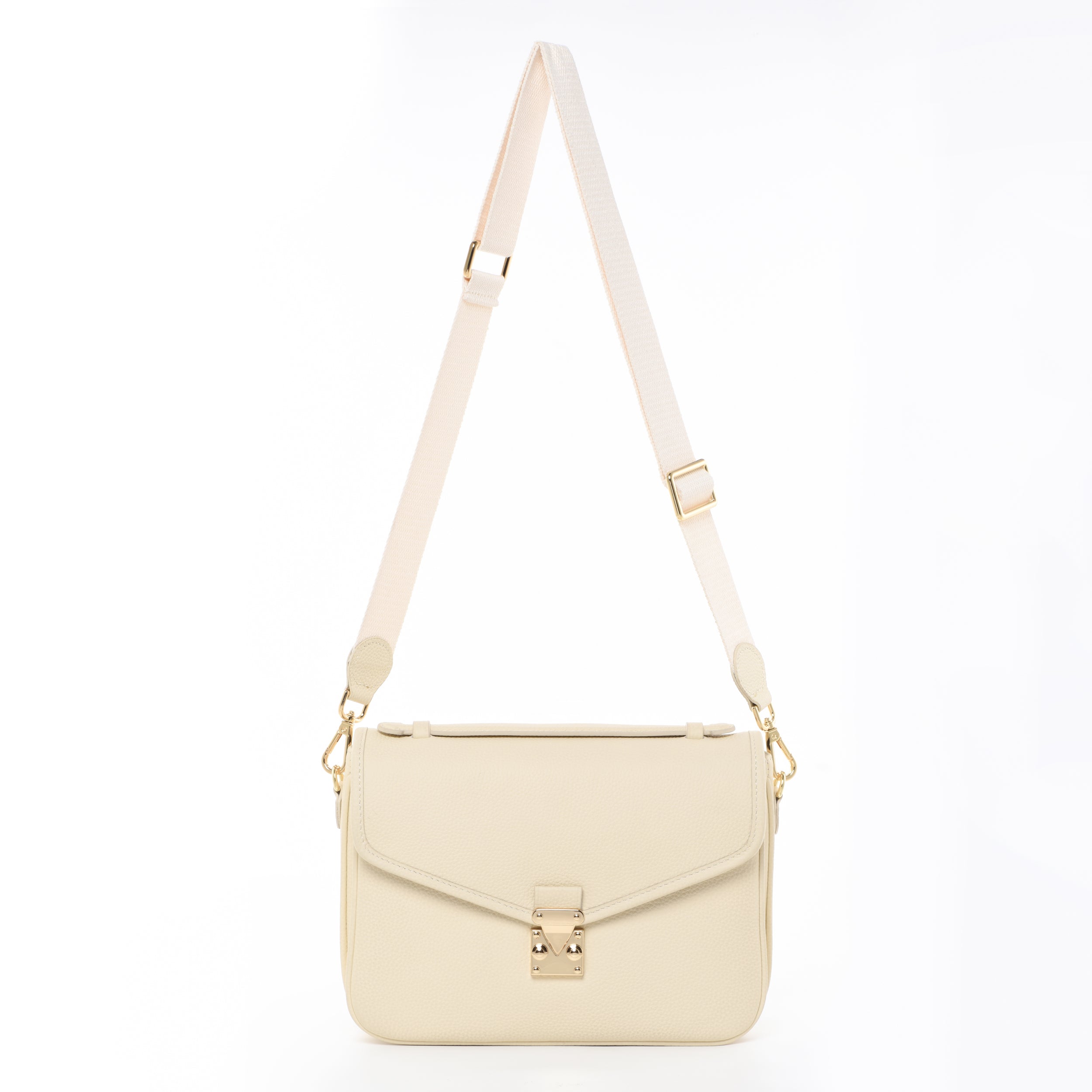 OUTLET 1st version  "Buttercream" Togo Leather - "Paris 15" Satchel Crossbody bag