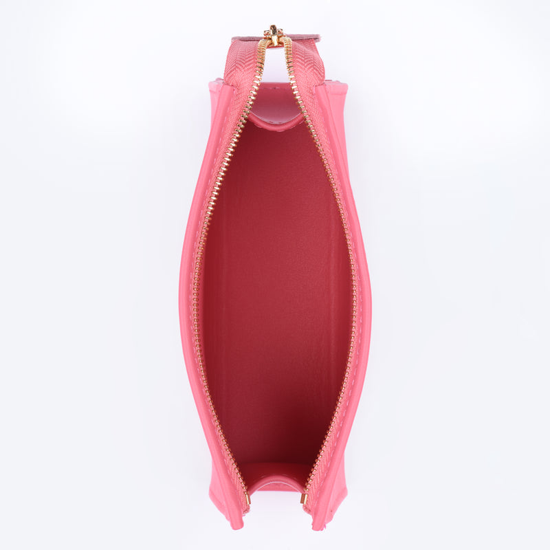 Leather Toiletry Pouch 15 - HOT PINK