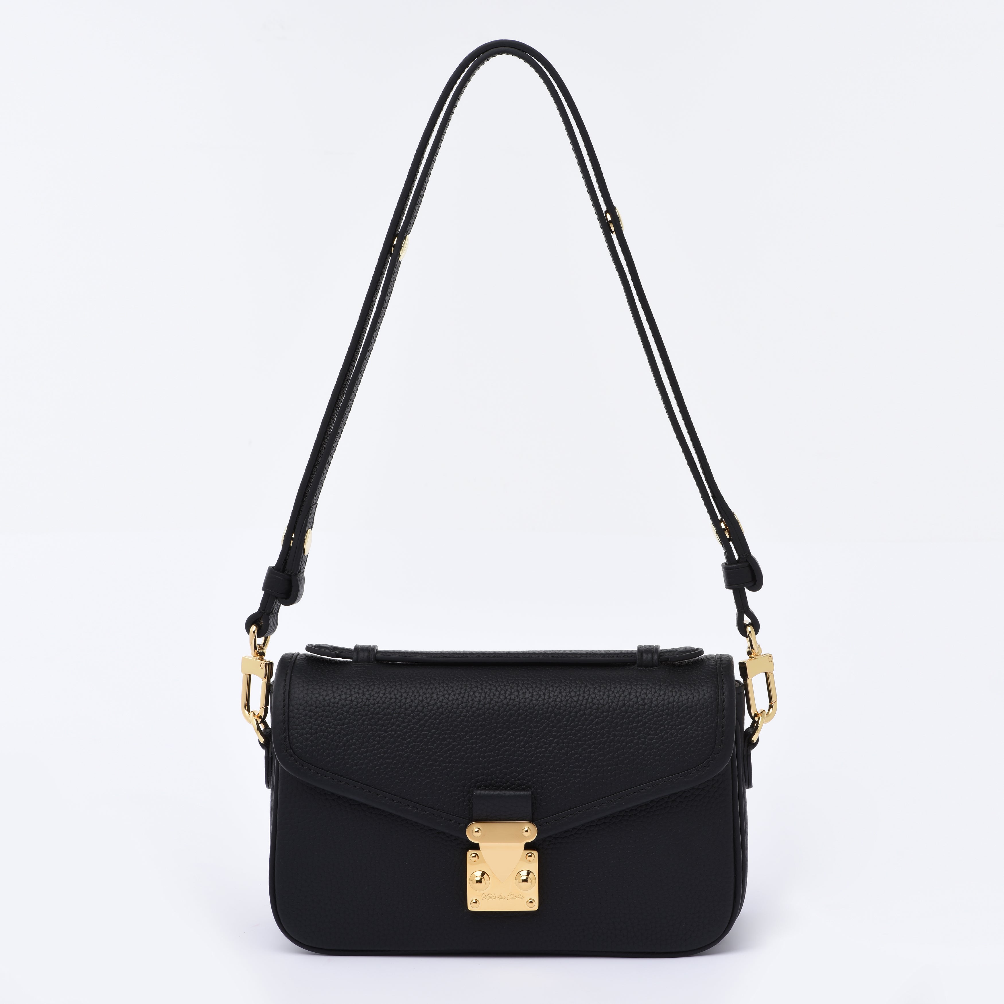 Black Togo Leather - "Le Petit Paris15" Crossbody bag