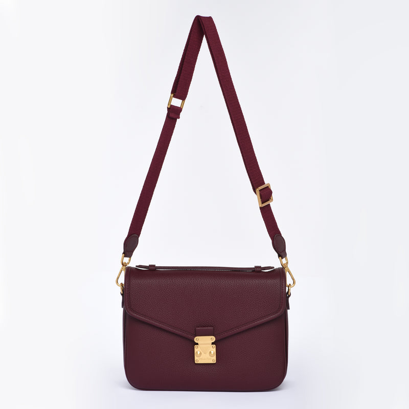 PRE ORDER "Burgundy" Togo Leather - "Paris15" Satchel Crossbody bag