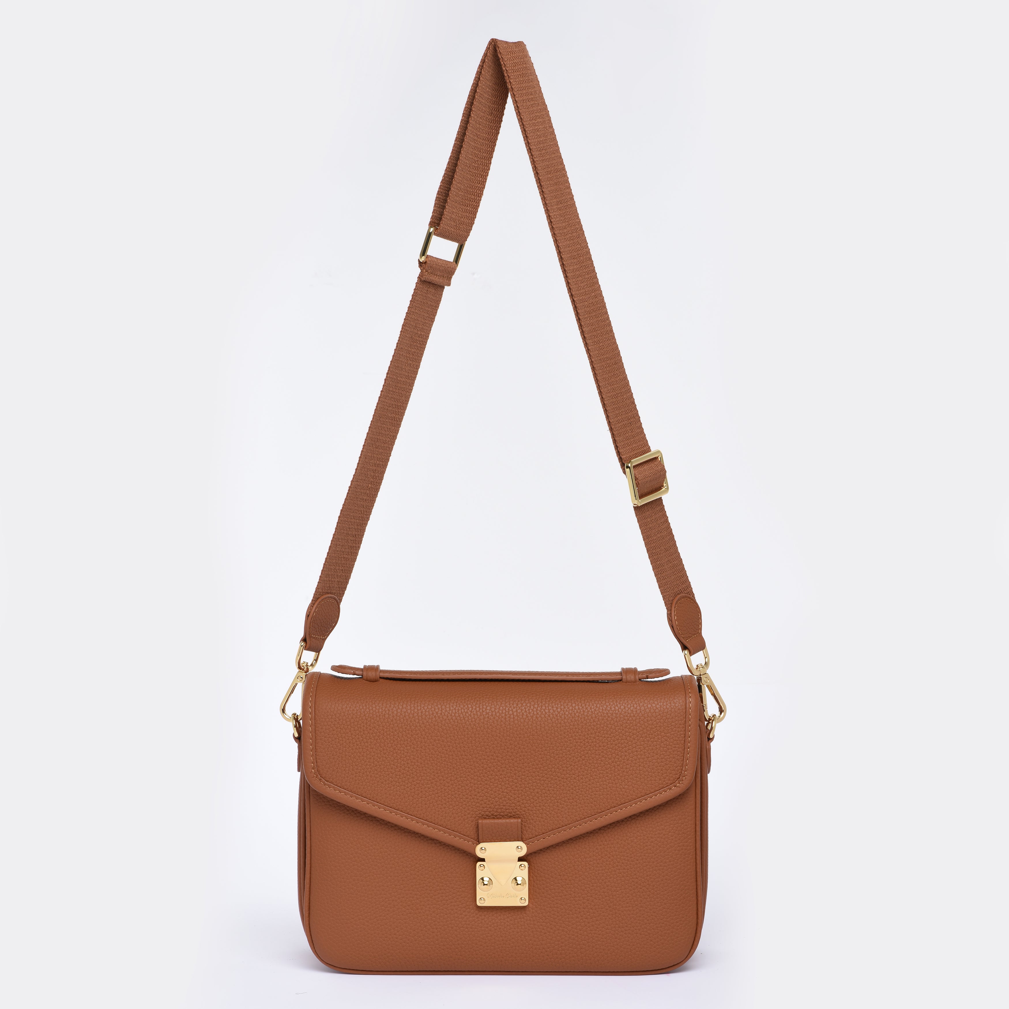 PRE ORDER Camel Togo Leather - "Paris15" Satchel Crossbody bag