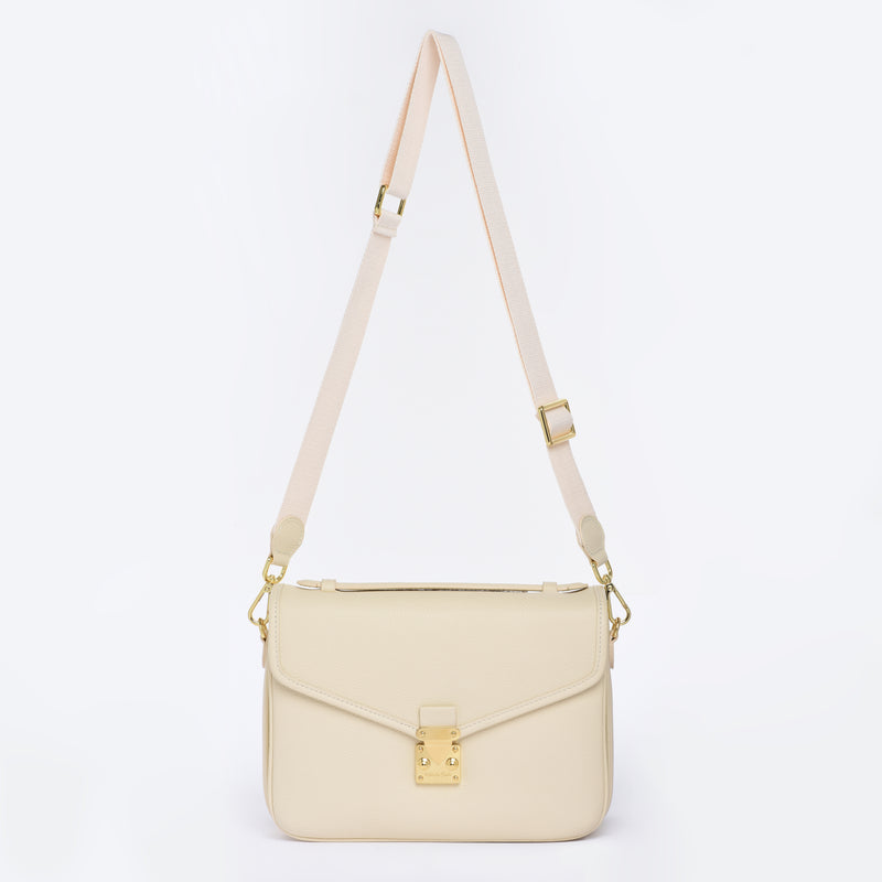 PRE ORDER "Buttercream" Togo Leather - "Paris15" Satchel Crossbody bag