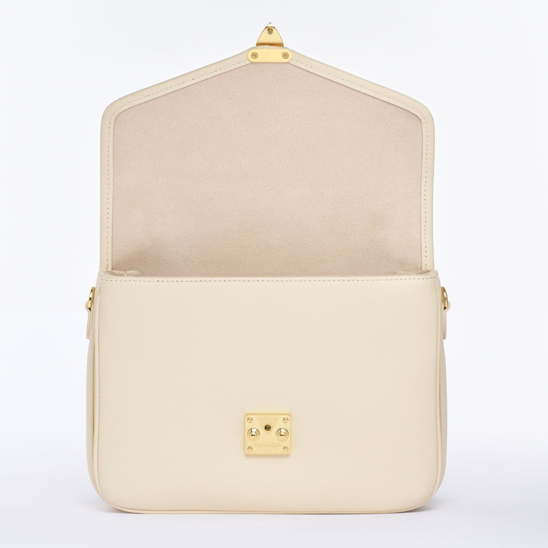 PRE ORDER "Buttercream" Togo Leather - "Paris15" Satchel Crossbody bag