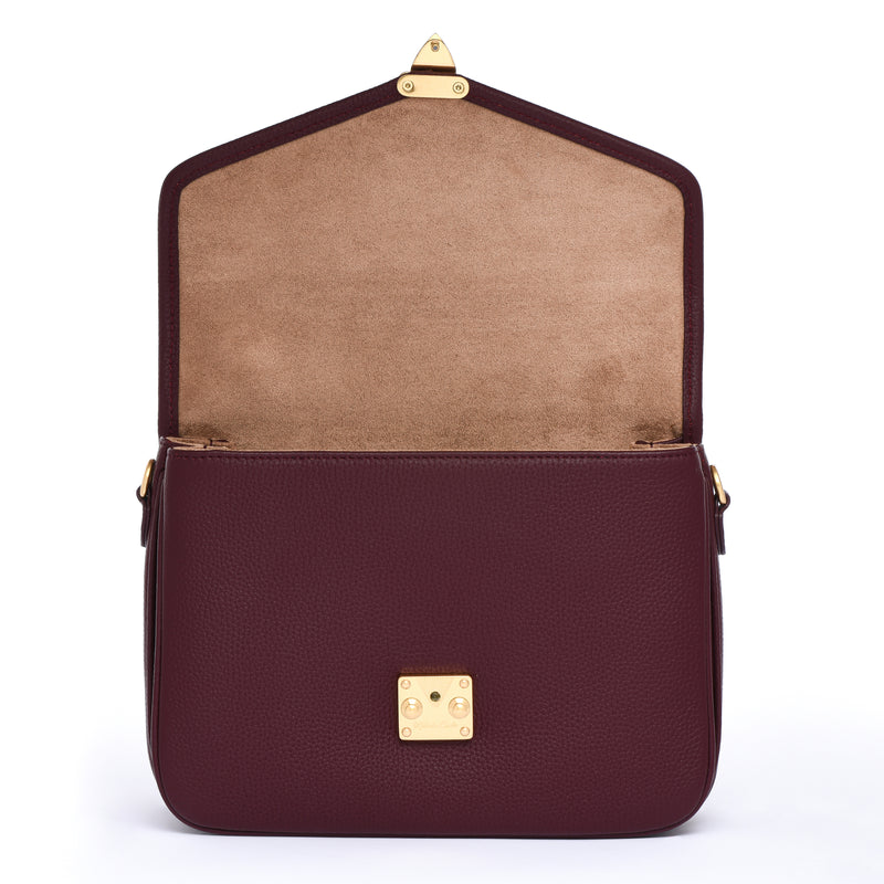 PRE ORDER "Burgundy" Togo Leather - "Paris15" Satchel Crossbody bag