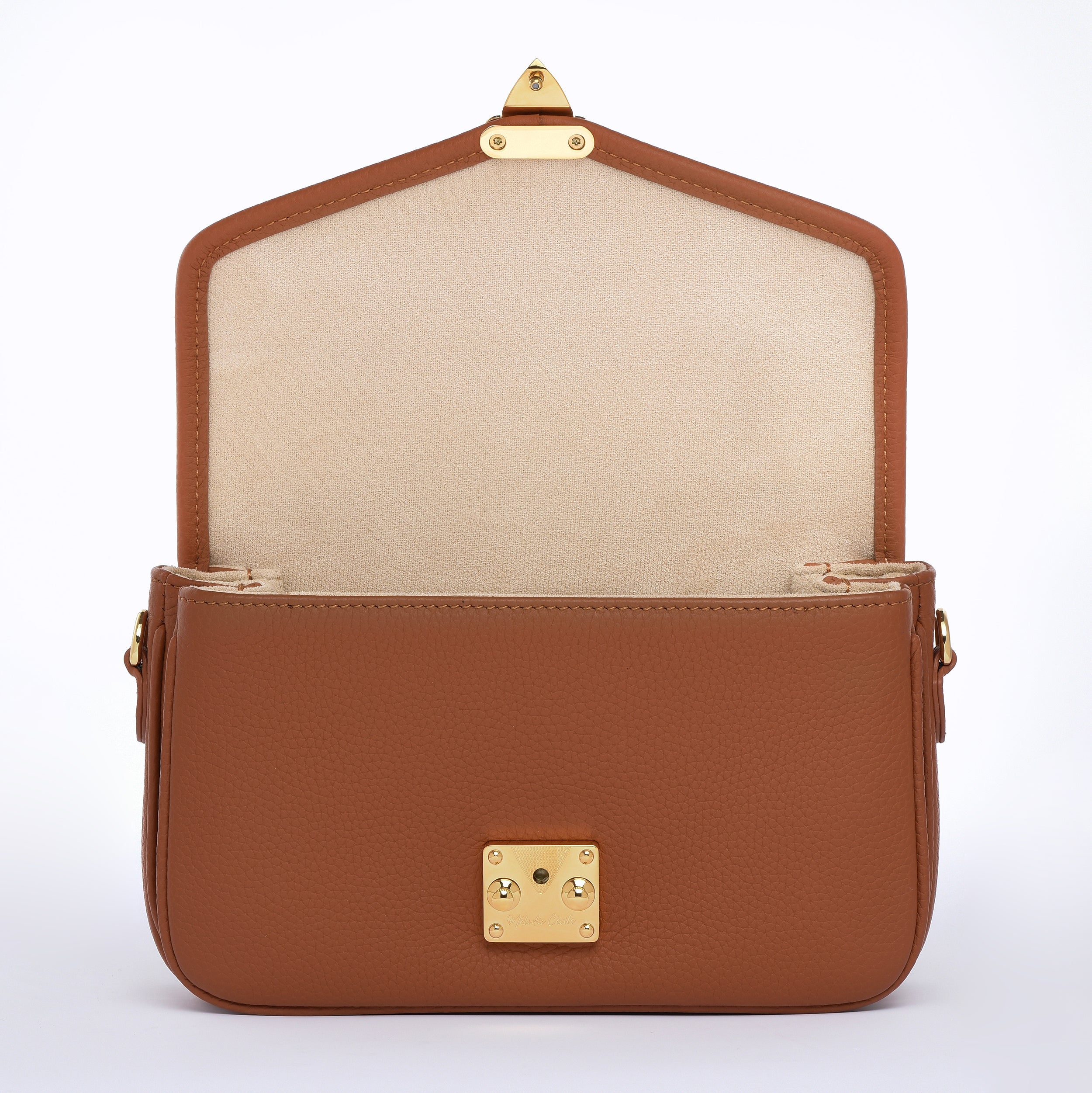 Brown Togo Leather - "Le Petit Paris15" Crossbody bag