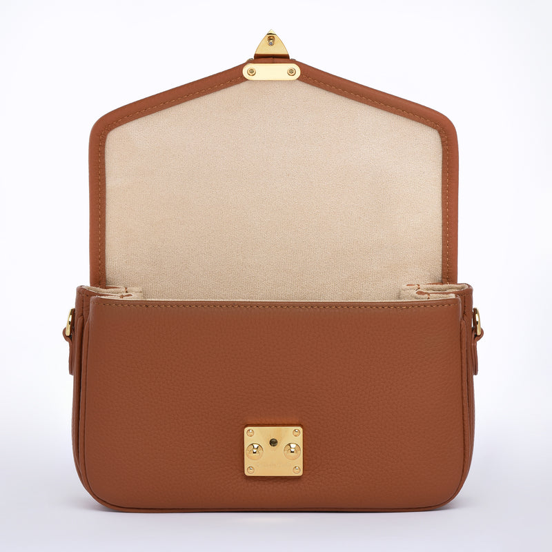 PRE ORDER Brown Togo Leather - "Le Petit Paris15" Crossbody bag