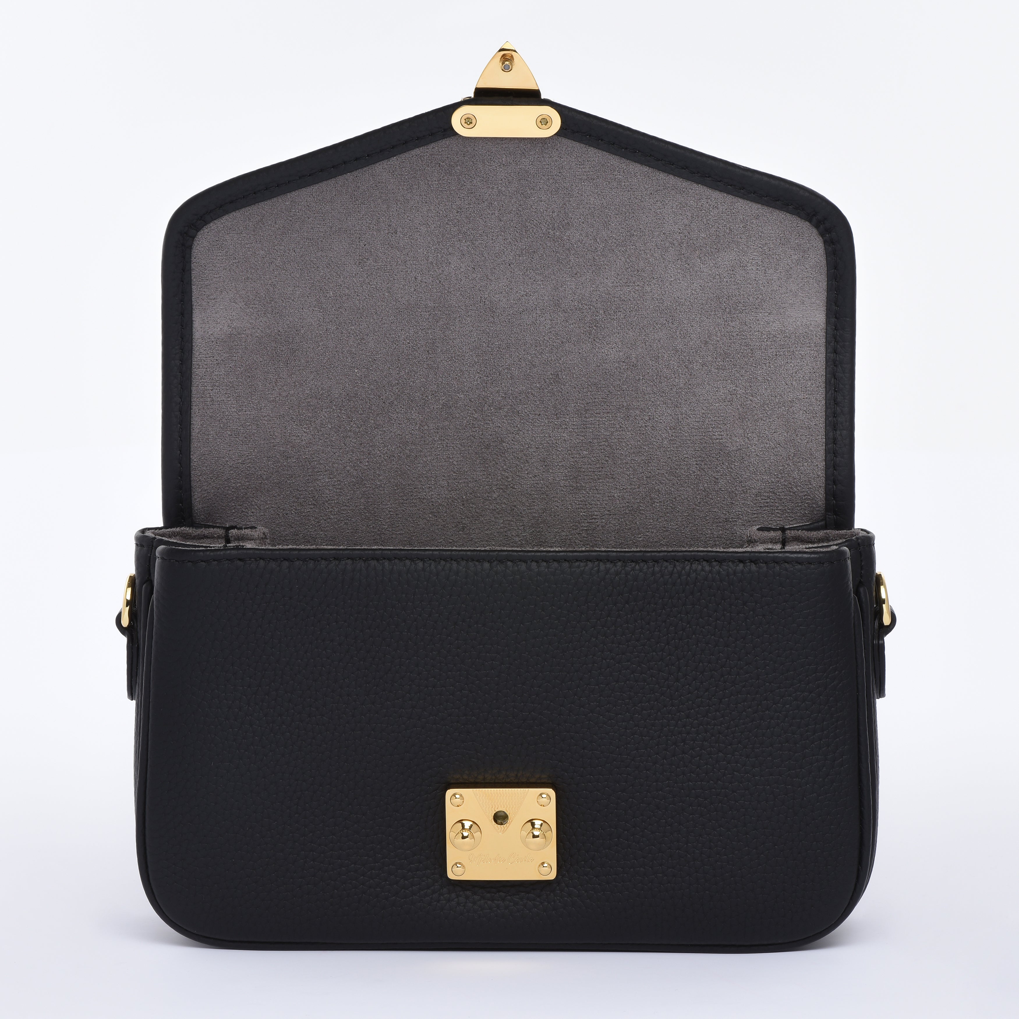 Black Togo Leather - "Le Petit Paris15" Crossbody bag