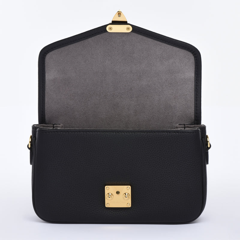 PRE ORDER Black Togo Leather - "Le Petit Paris15" Crossbody bag