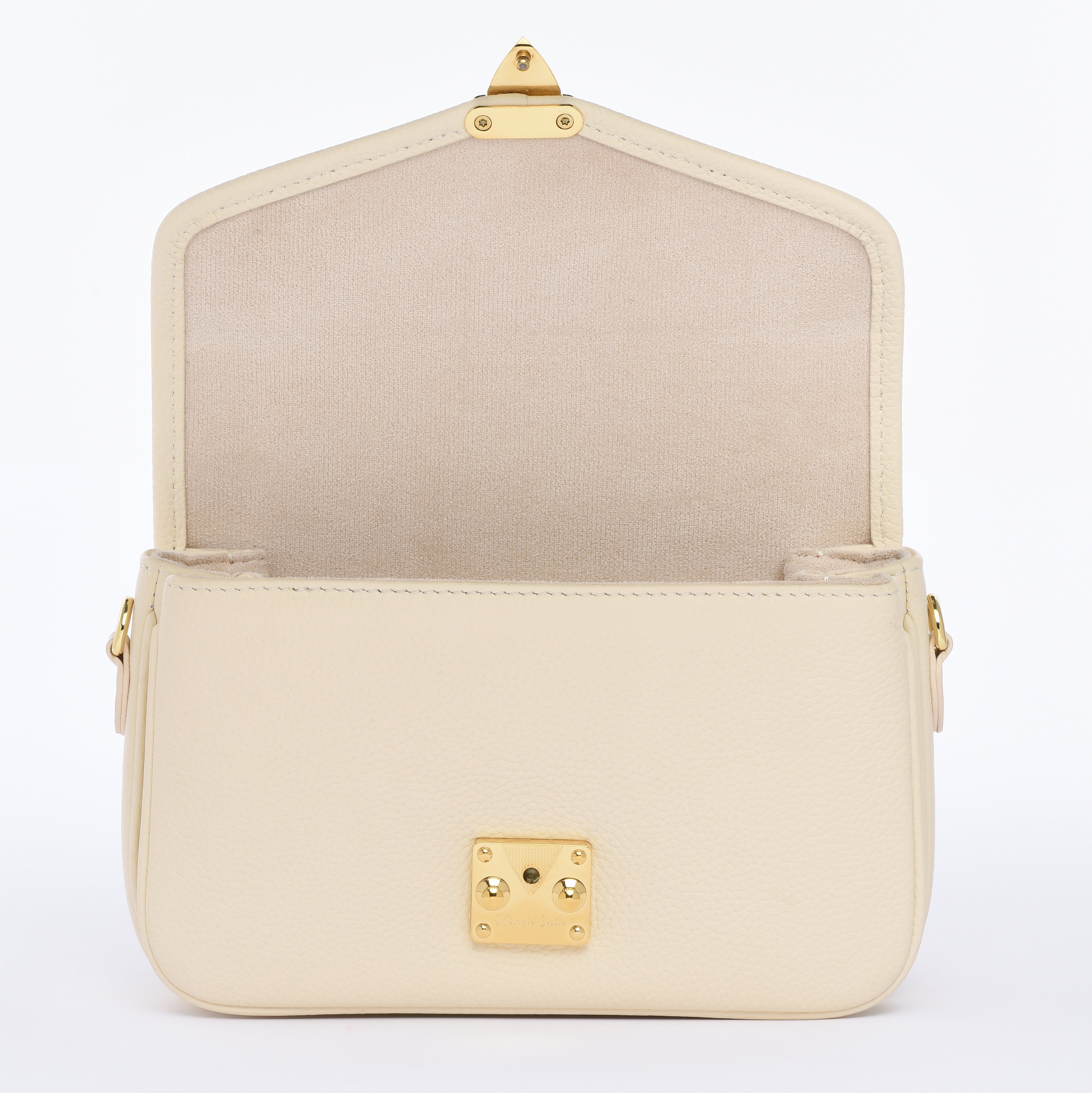 Buttercream Togo Leather - "Le Petit Paris15" Crossbody bag