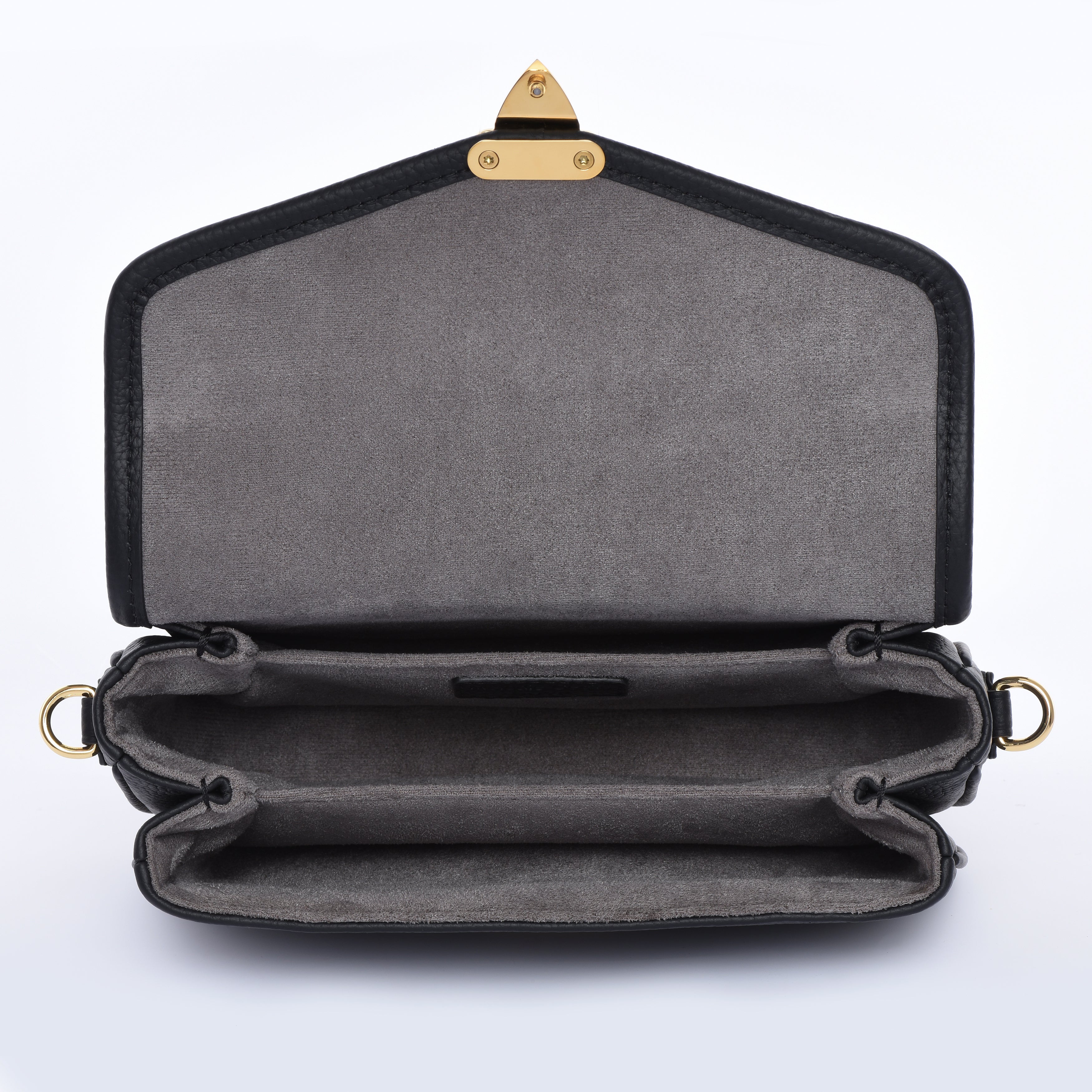 Black Togo Leather - "Le Petit Paris15" Crossbody bag