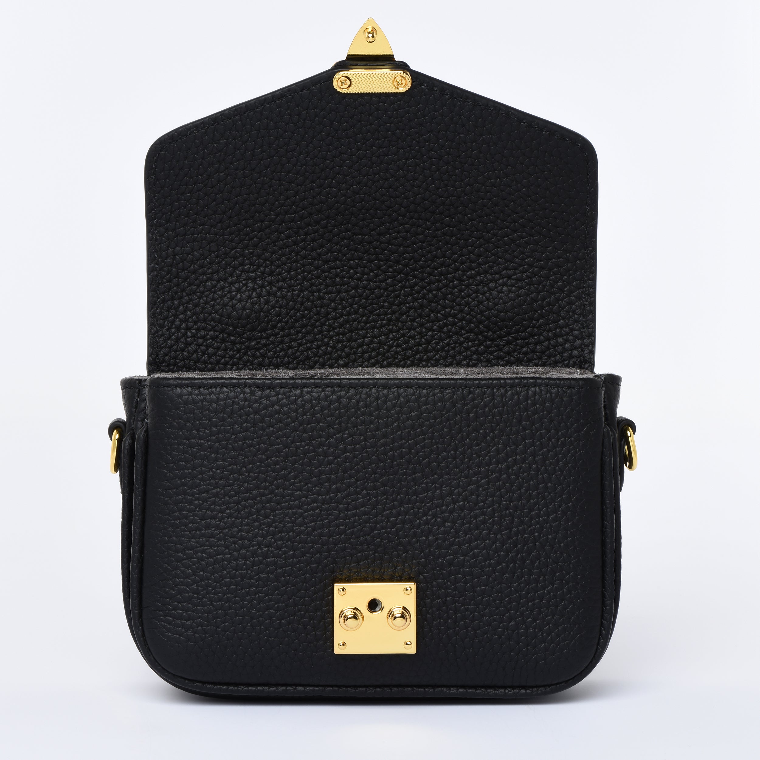 Black Togo " MICRO Paris15" Mini Crossbody bag