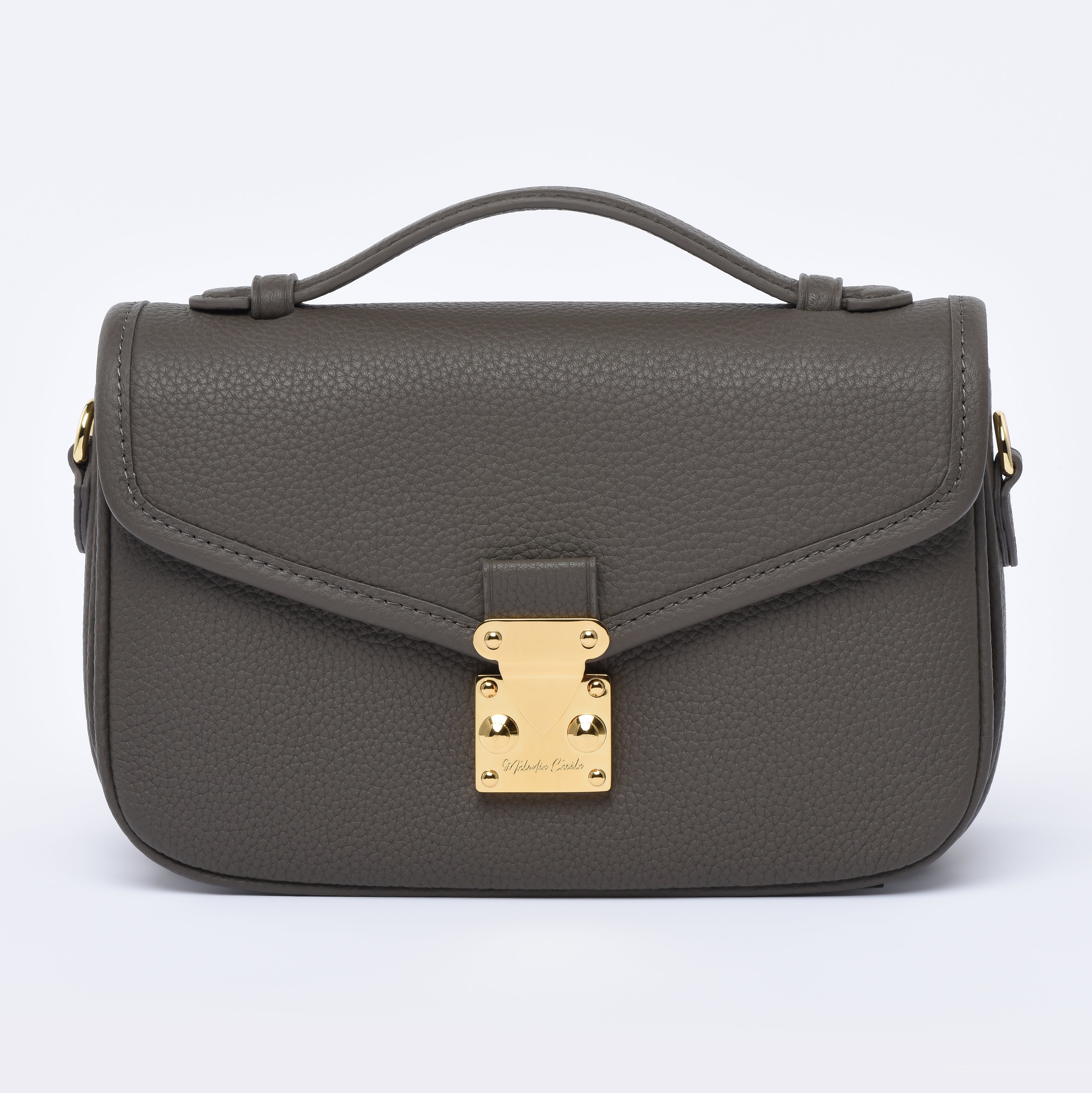 PRE ORDER Graphite Grey - "Le Petit Paris15" Crossbody bag - Gold Hardware