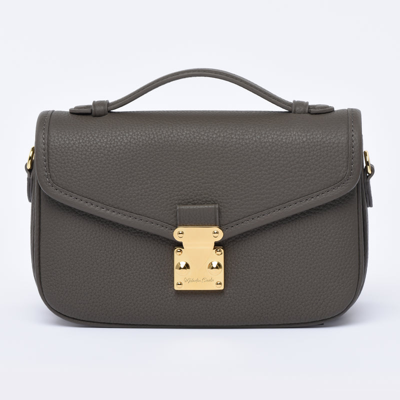 PRE ORDER Graphite Grey - "Le Petit Paris15" Crossbody bag - Gold Hardware