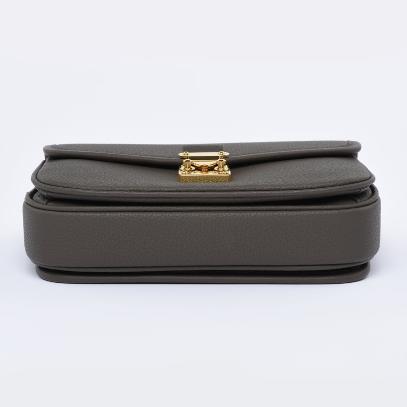 PRE ORDER Graphite Grey - "Le Petit Paris15" Crossbody bag - Gold Hardware