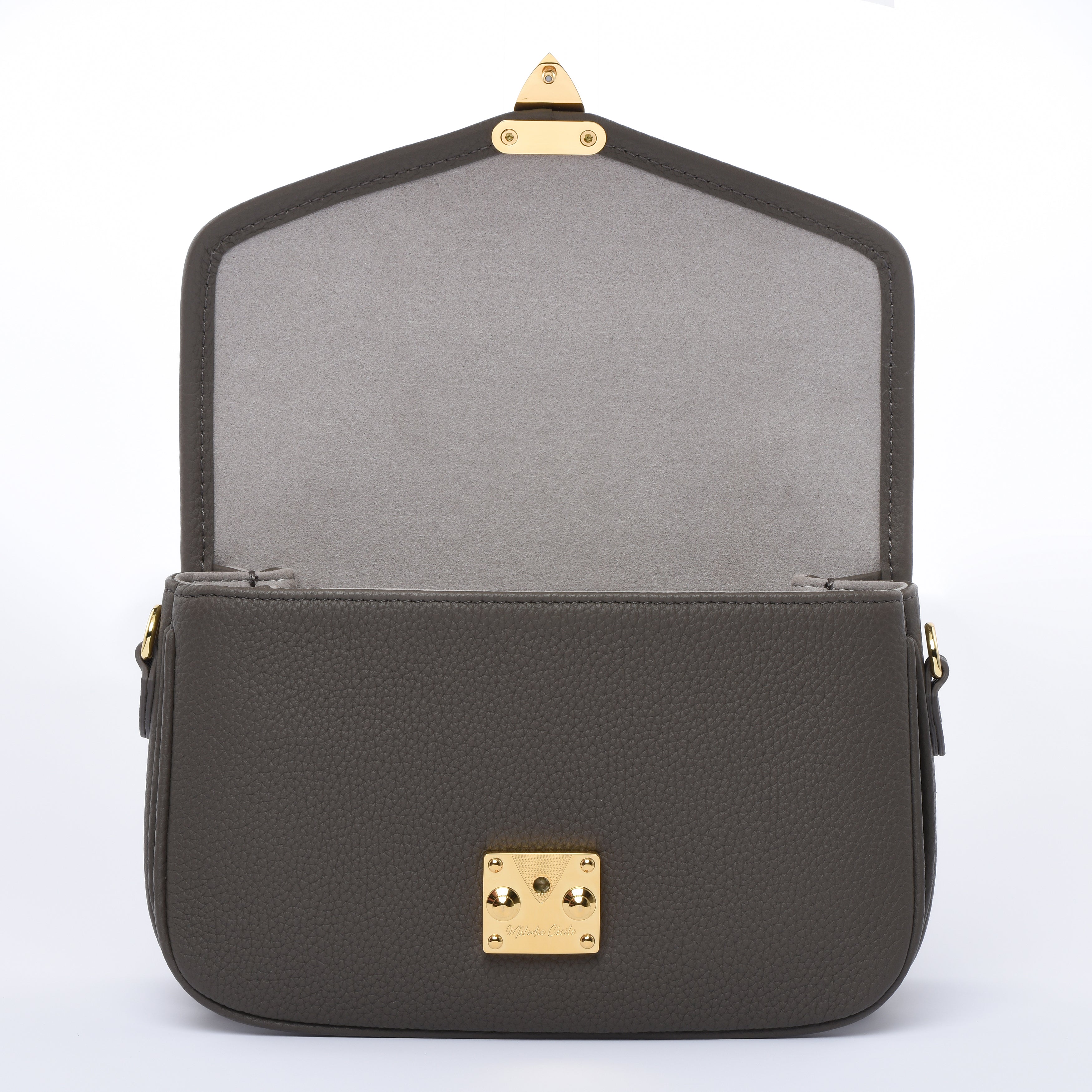 PRE ORDER Graphite Grey - "Le Petit Paris15" Crossbody bag - Gold Hardware