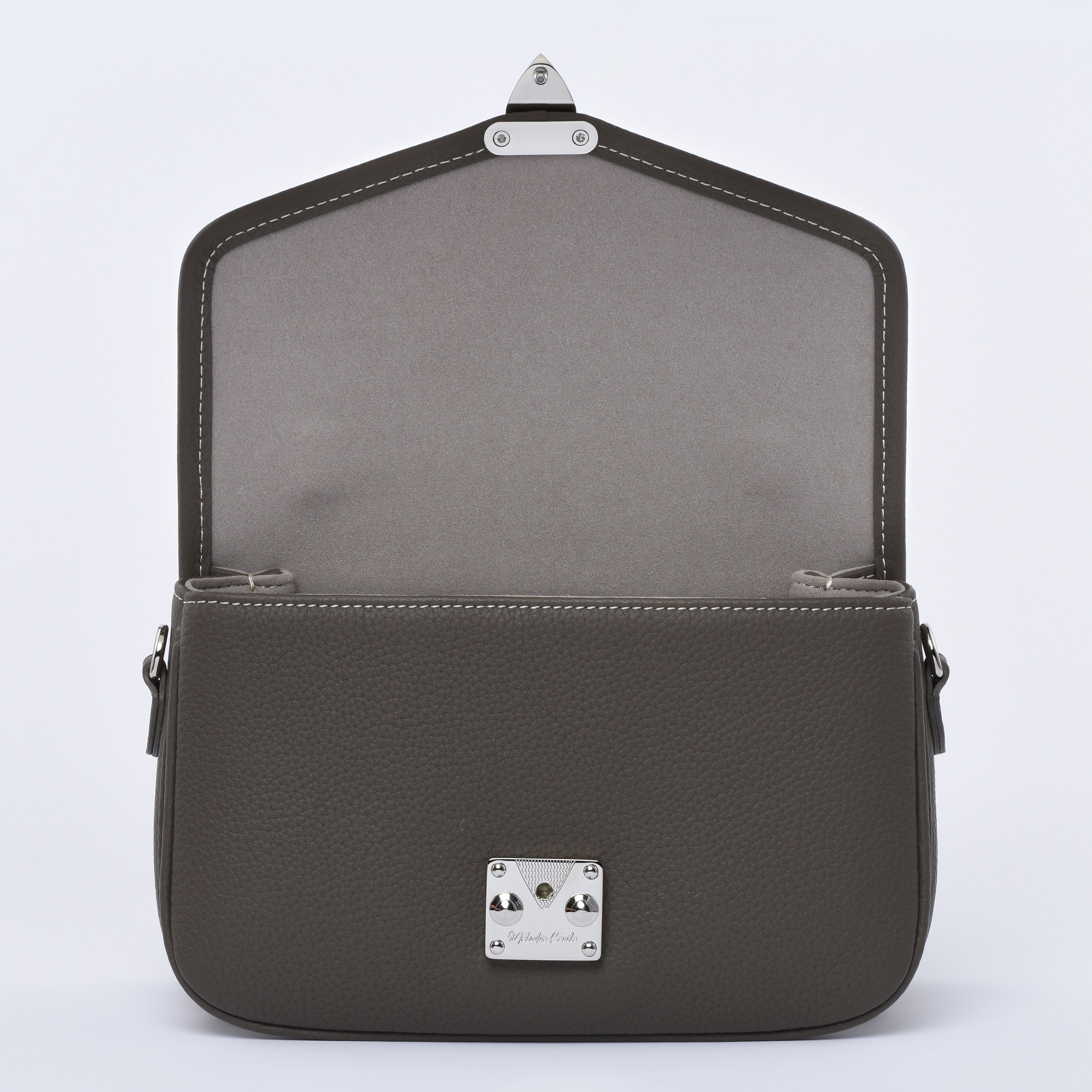 PRE ORDER Graphite Grey - "Le Petit Paris15" Crossbody bag - Silver Hardware