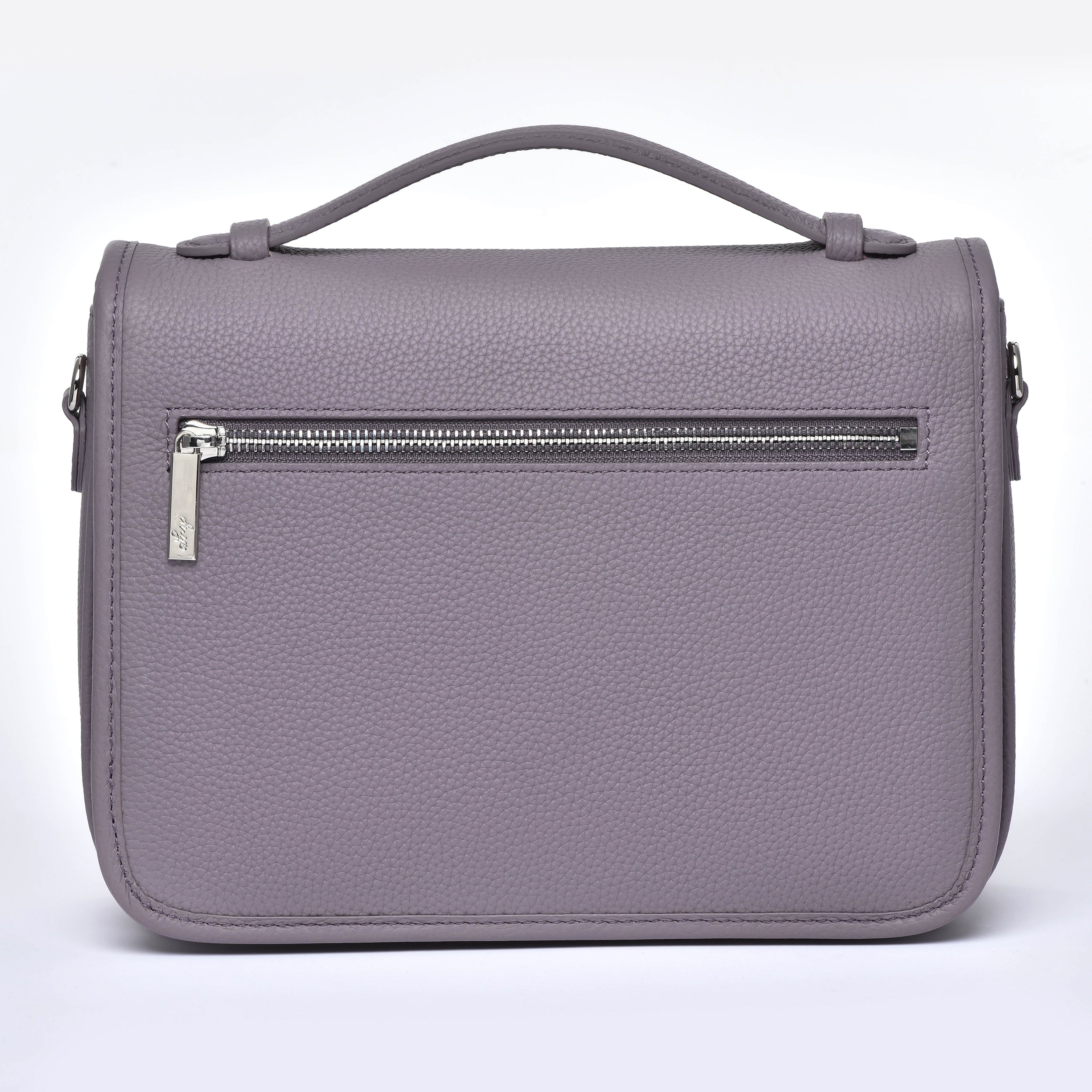 Coach Purse EXTERIOR-silver/grey top purse. INTERIOR-Lavender