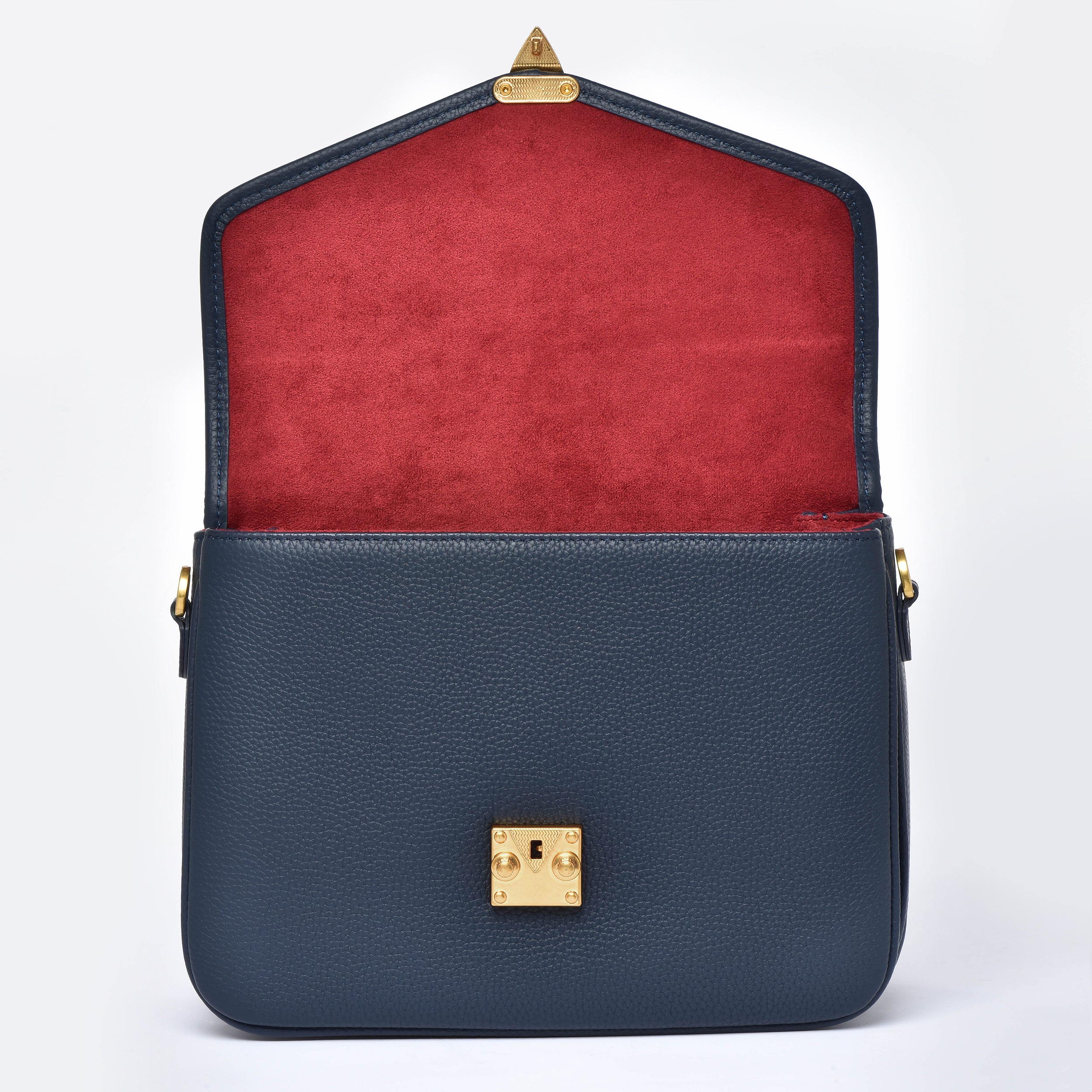 OUTLET 1st version "Navy" Togo Leather - "Paris15" Satchel Crossbody bag