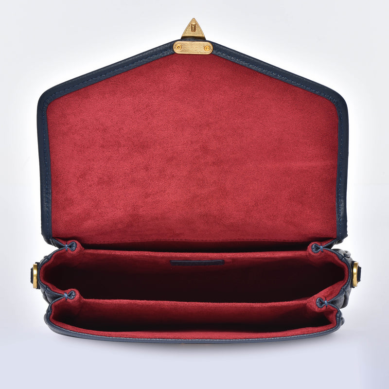 PRE ORDER "Navy" Togo Leather - "Paris15" Satchel Crossbody bag