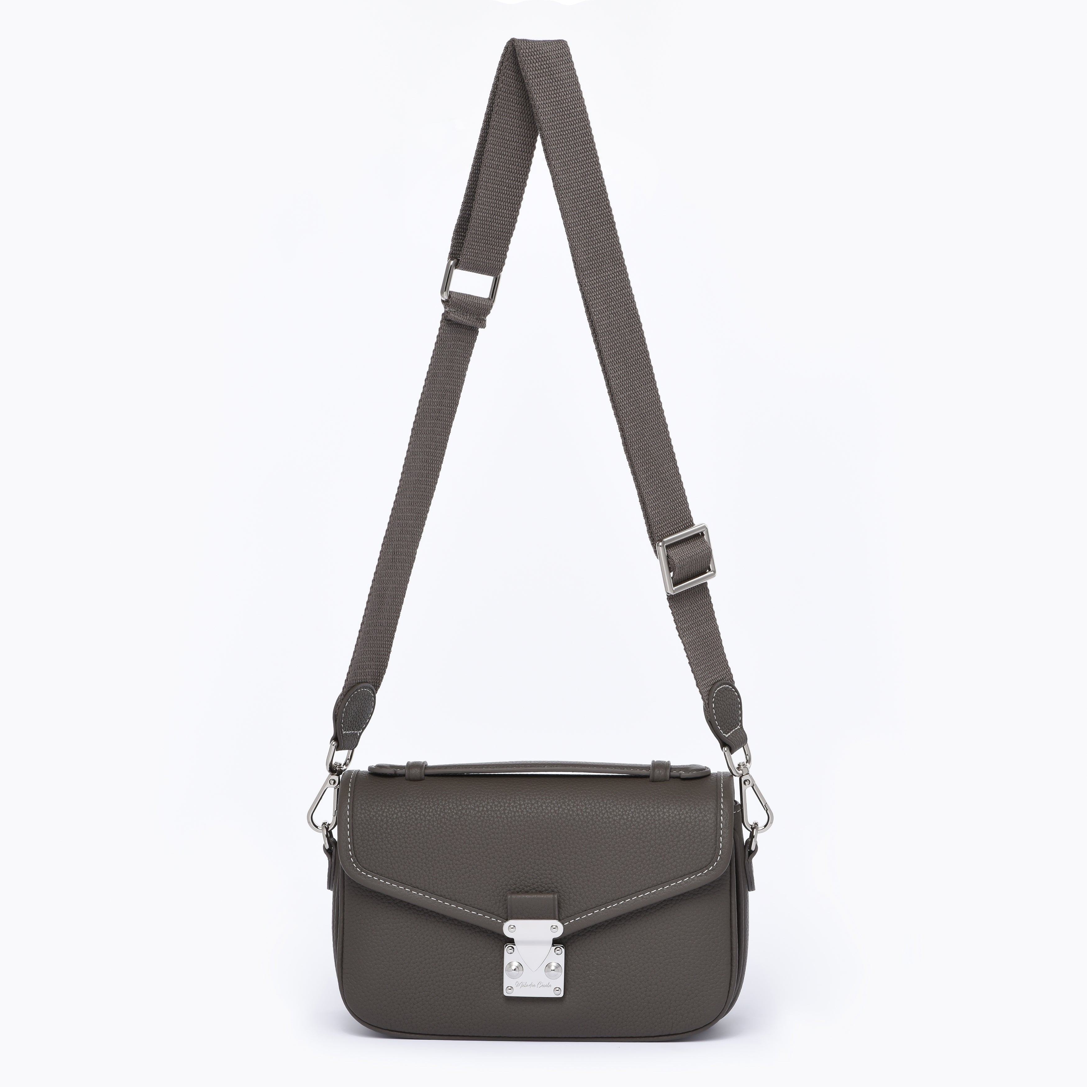 PRE ORDER Graphite Grey - "Le Petit Paris15" Crossbody bag - Silver Hardware