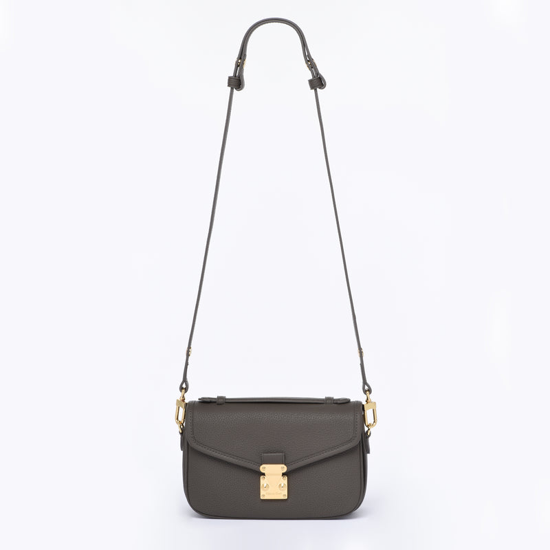 PRE ORDER Graphite Grey - "Le Petit Paris15" Crossbody bag - Gold Hardware