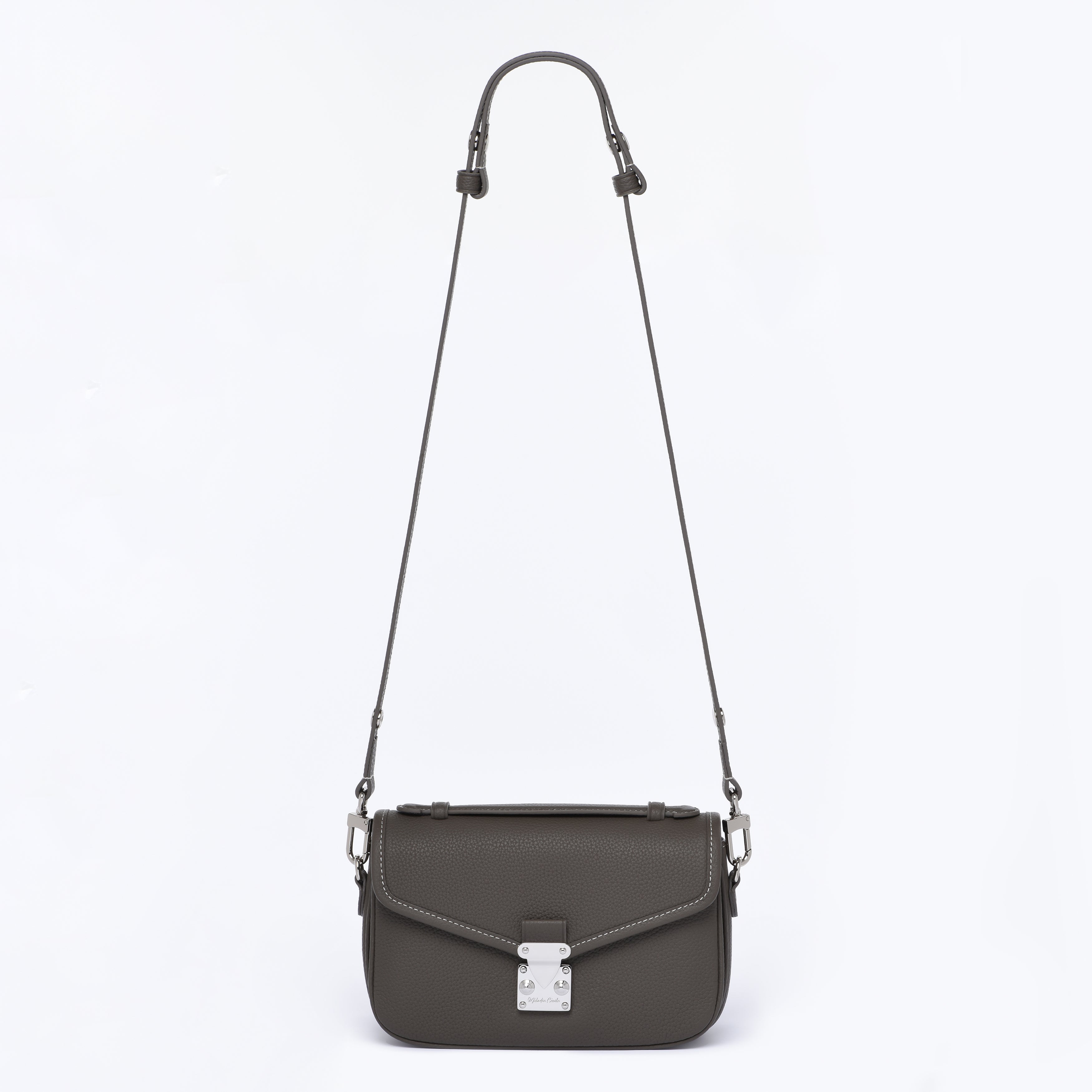 PRE ORDER Graphite Grey - "Le Petit Paris15" Crossbody bag - Silver Hardware