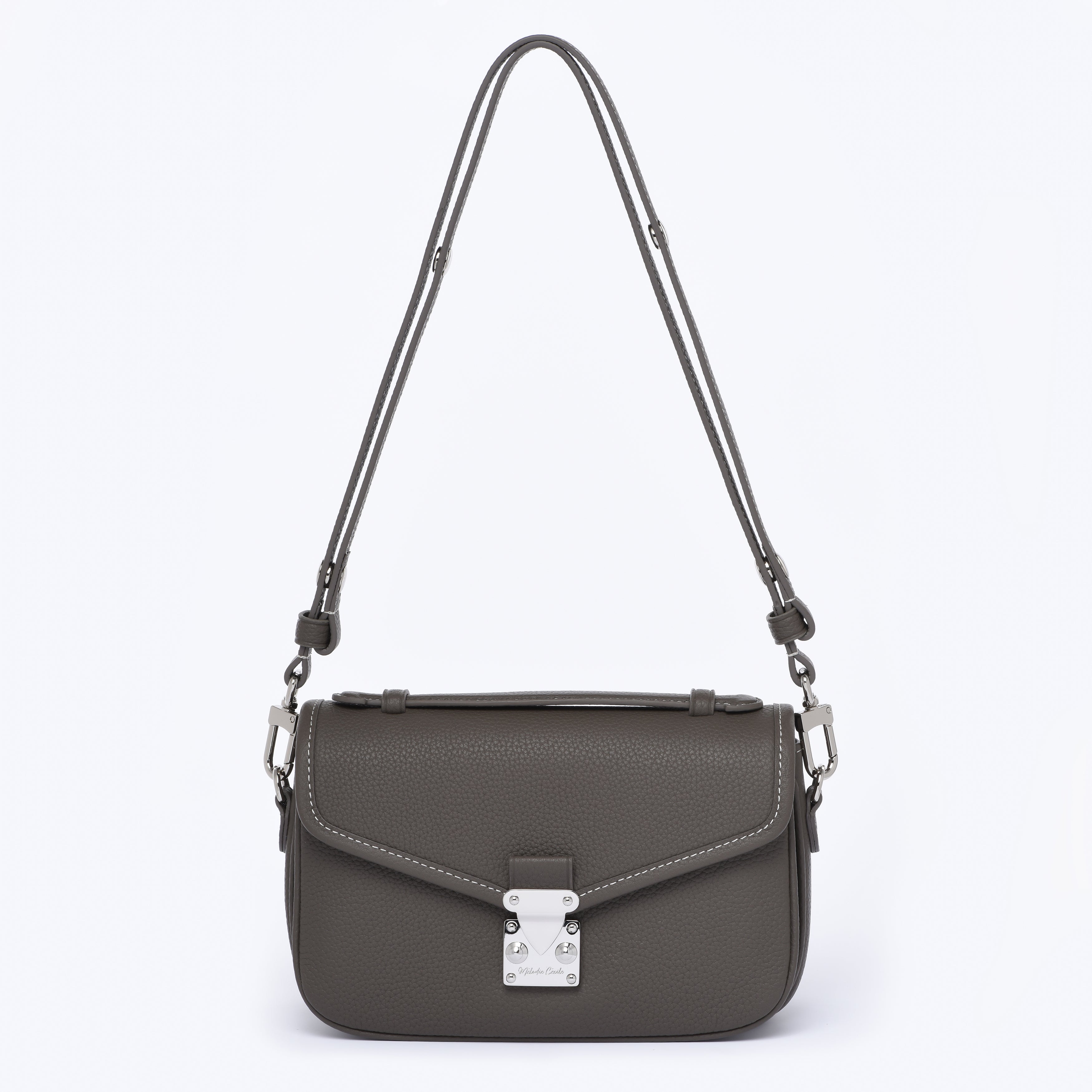 PRE ORDER Graphite Grey - "Le Petit Paris15" Crossbody bag - Silver Hardware