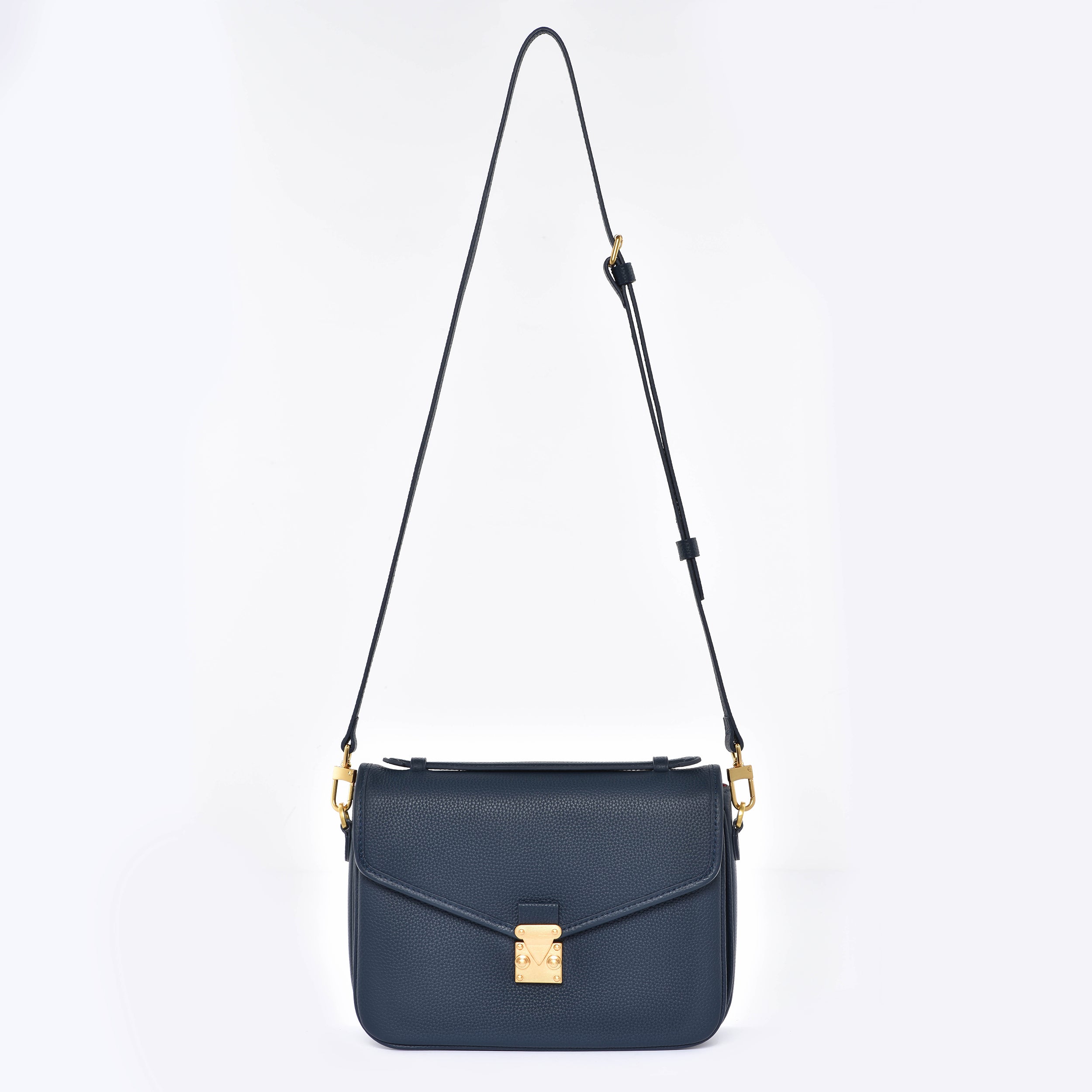 OUTLET 1st version "Navy" Togo Leather - "Paris15" Satchel Crossbody bag