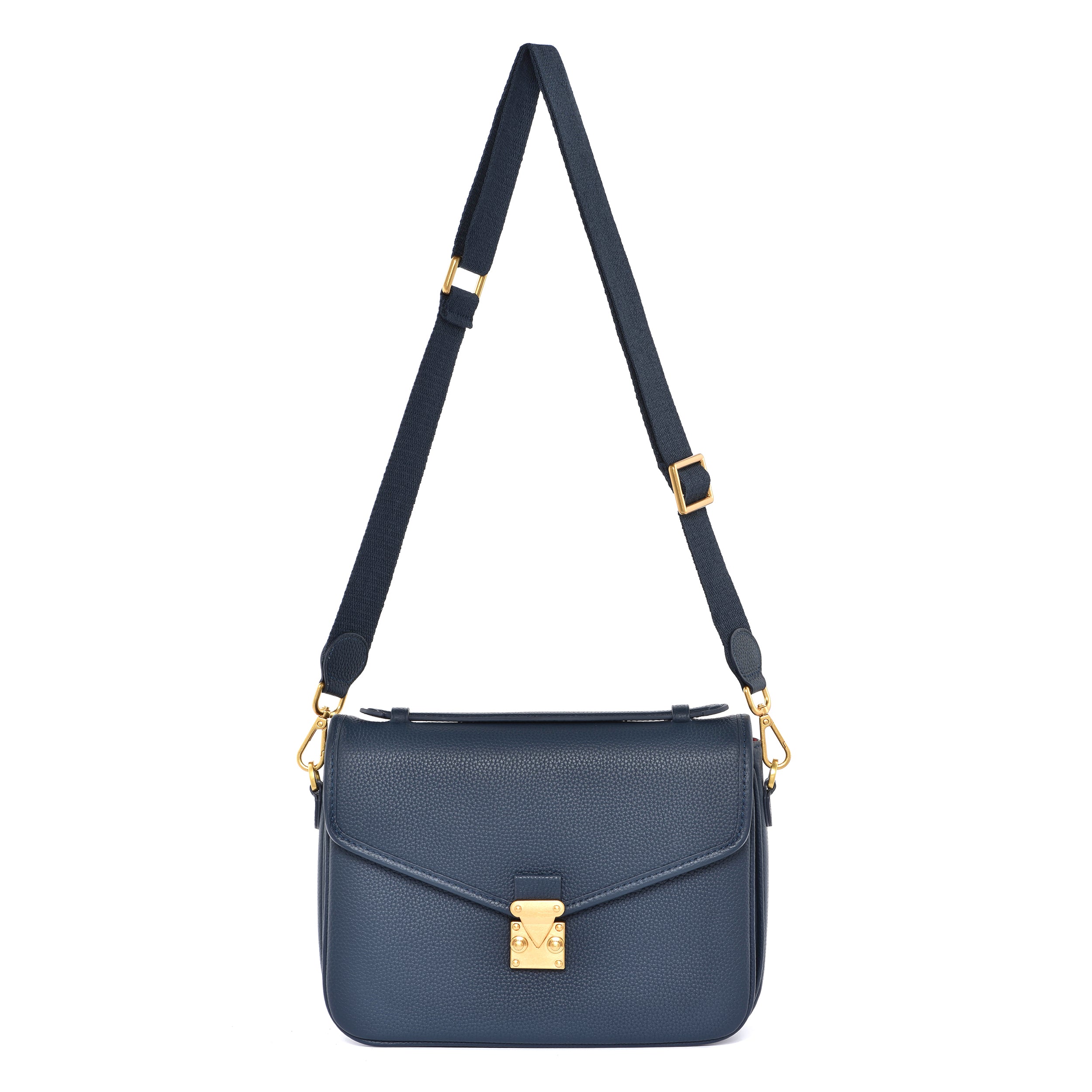 OUTLET 1st version "Navy" Togo Leather - "Paris15" Satchel Crossbody bag