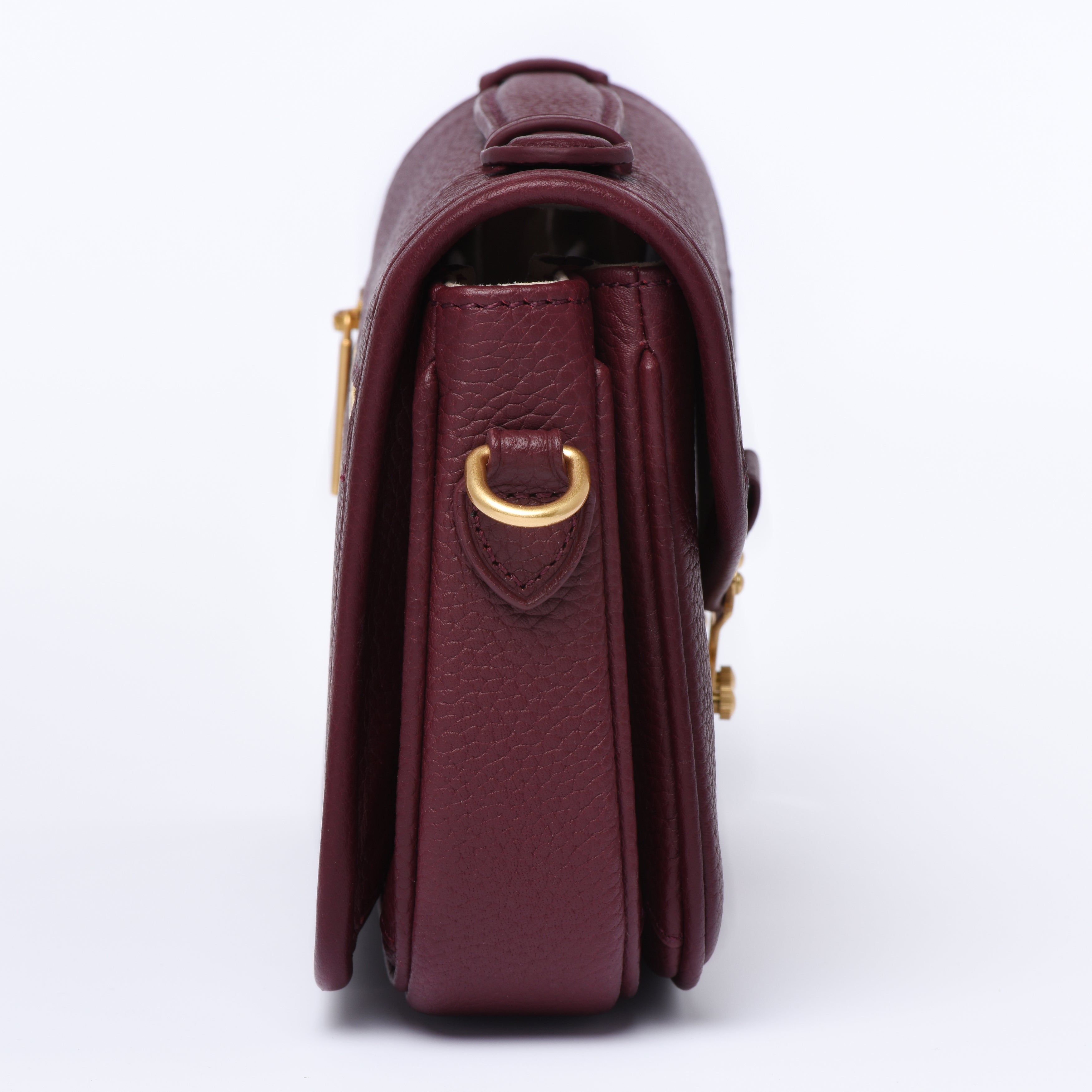 Burgundy - "Le Petit Paris15" Crossbody bag - Antique Gold Hardware