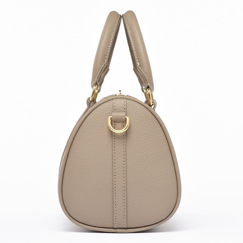 Pre order - Taupe Grained leather  - Mini Boston bag