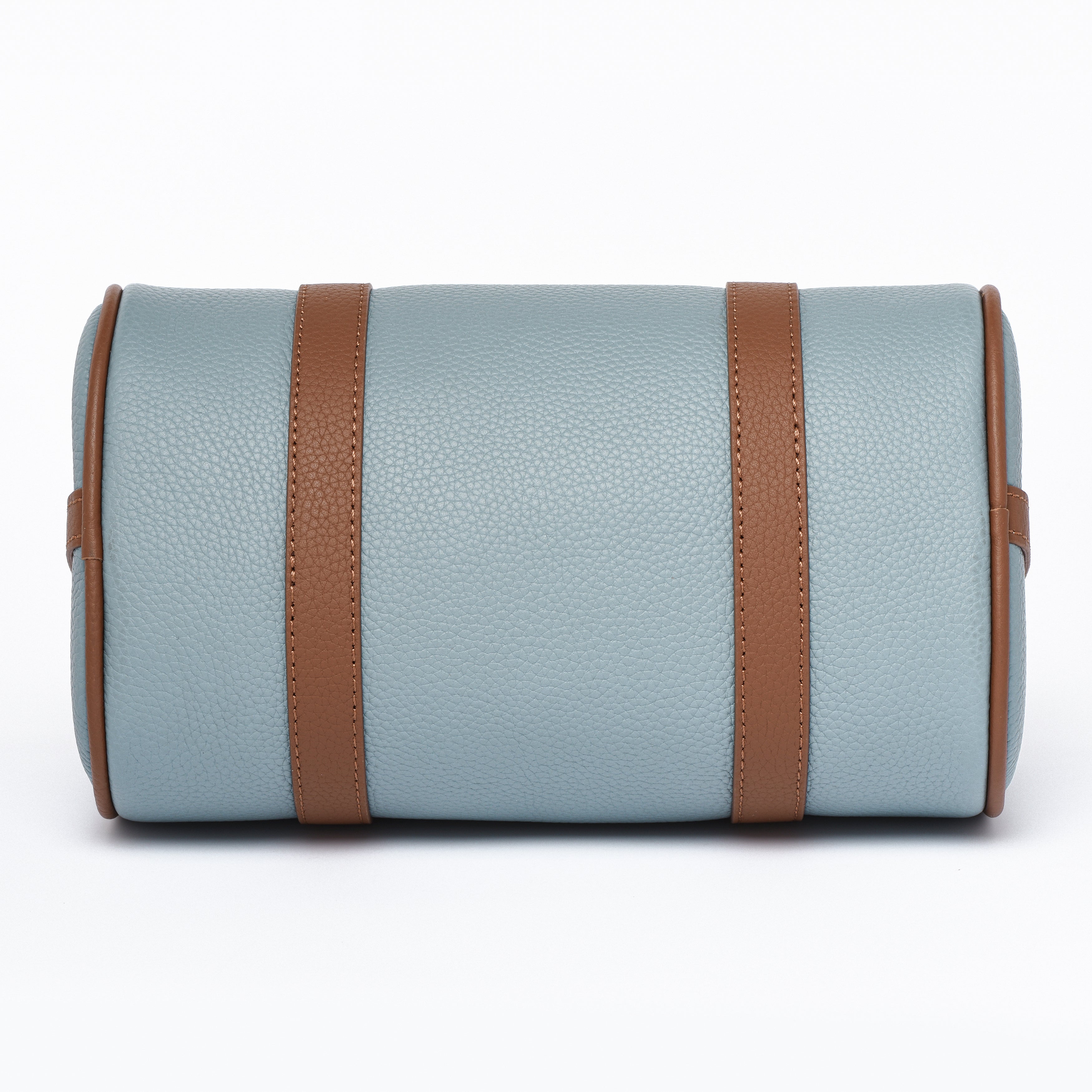 Pre order - Blue / Brown Grained leather  - Mini Boston bag