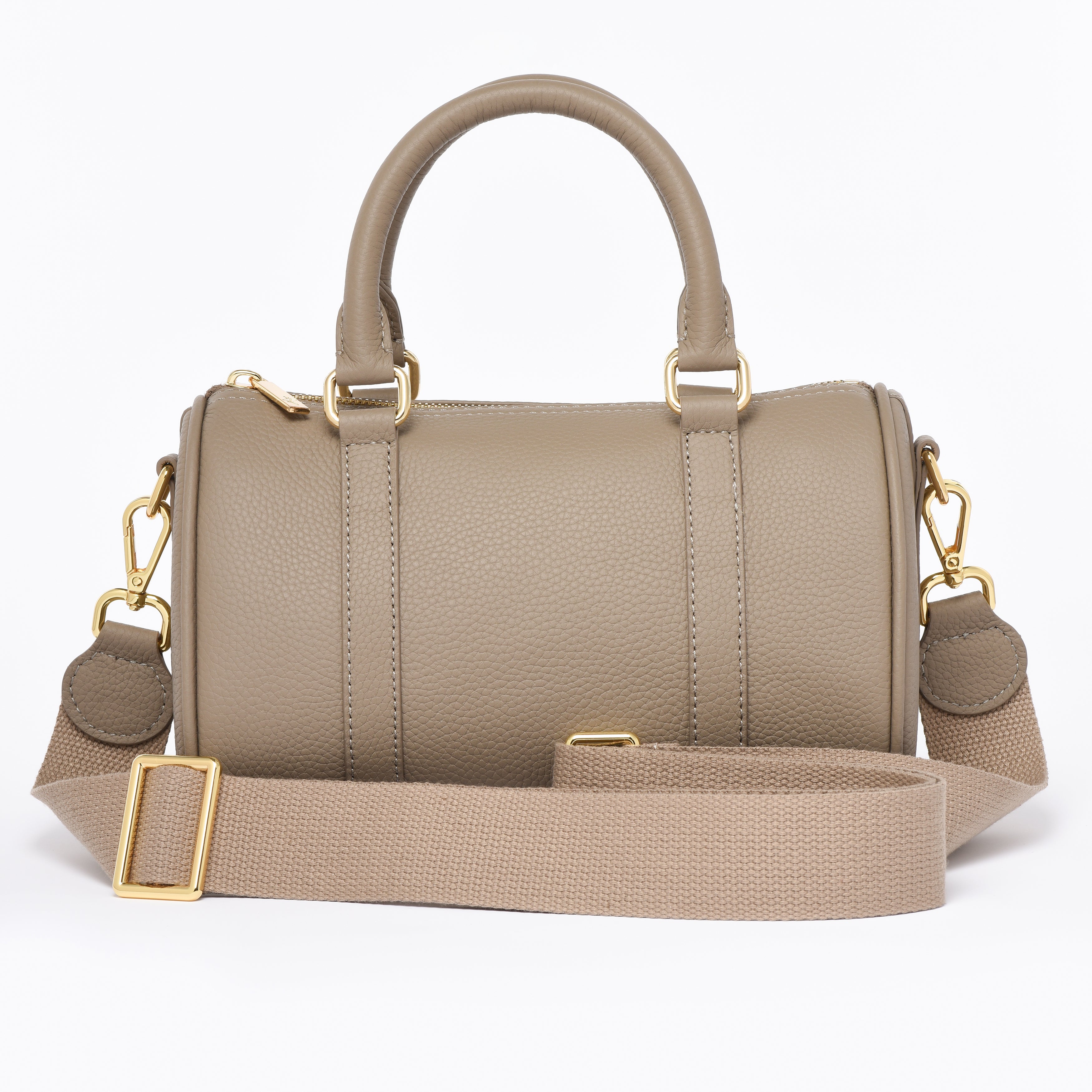 Taupe Grained leather  - Mini Boston bag