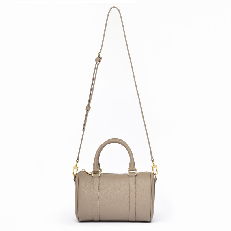 Pre order - Taupe Grained leather  - Mini Boston bag