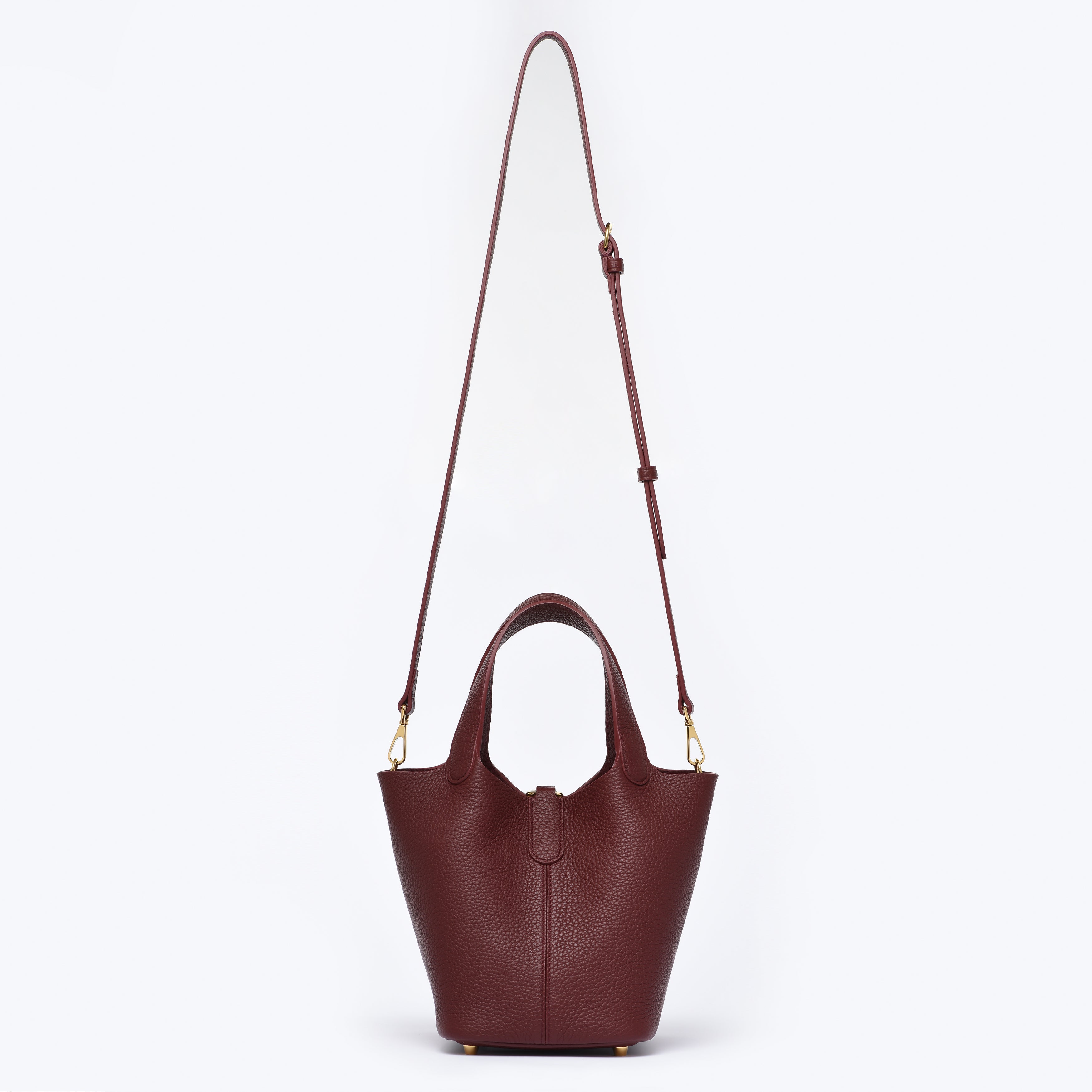 PRE ORDER  - Josette - Versatile Bucket Bag - Grained Cowhide - BURGUNDY