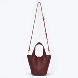 PRE ORDER  - Josette - Versatile Bucket Bag - Grained Cowhide - BURGUNDY