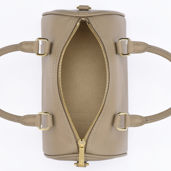 Pre order - Taupe Grained leather  - Mini Boston bag