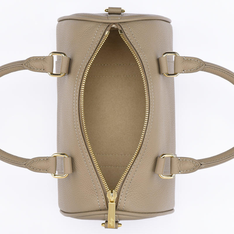 Pre order - Taupe Grained leather  - Mini Boston bag