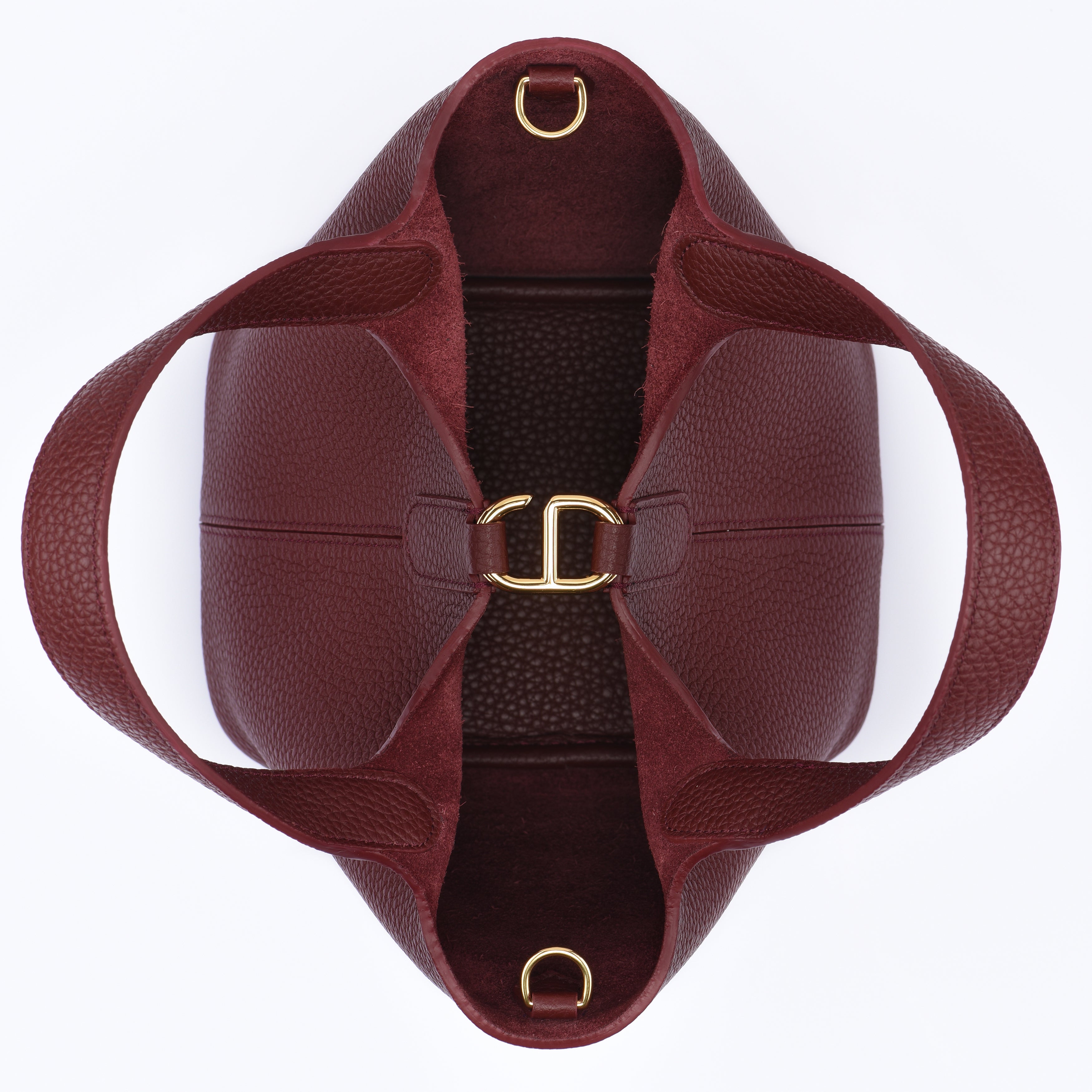 PRE ORDER  - Josette - Versatile Bucket Bag - Grained Cowhide - BURGUNDY