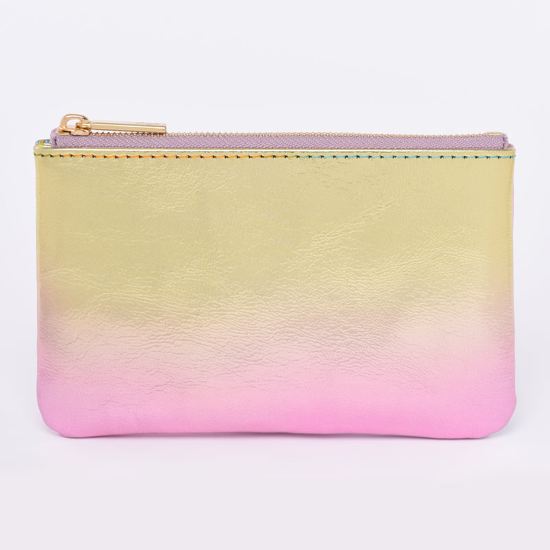 Dream Collection - The  MINI "M" Case - Rainbow Leather Zipped Pouch