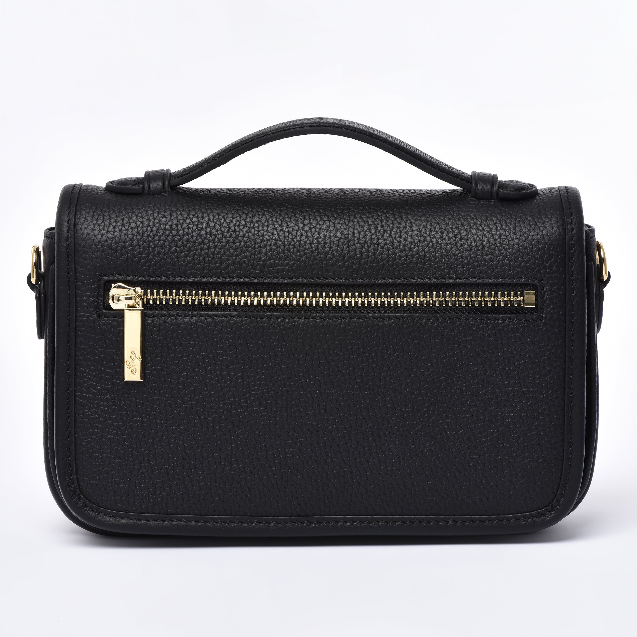 Black Togo Leather - "Le Petit Paris15" Crossbody bag