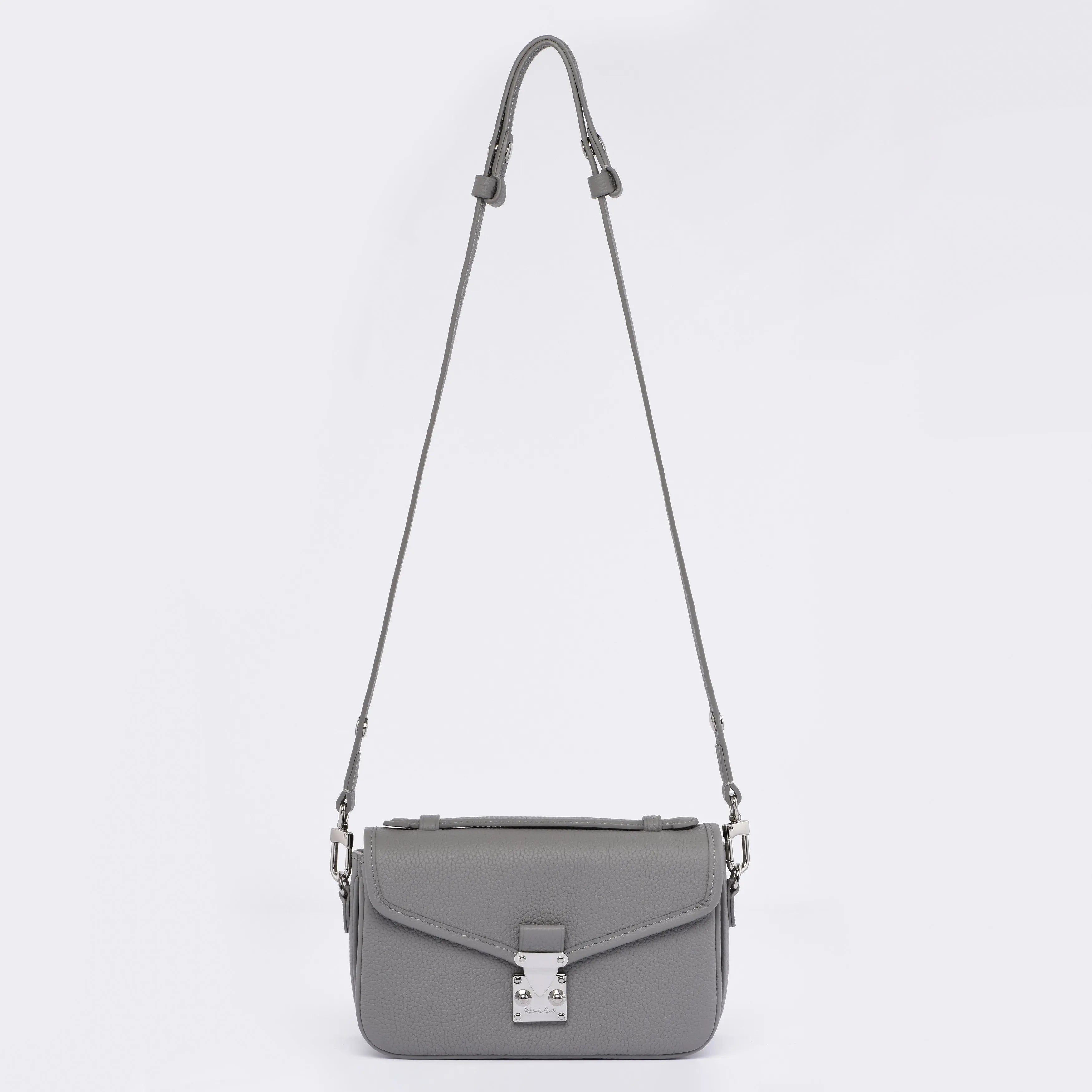 Elegant Crossbody Bag - PETIT PARIS 15 in Pearl Grey