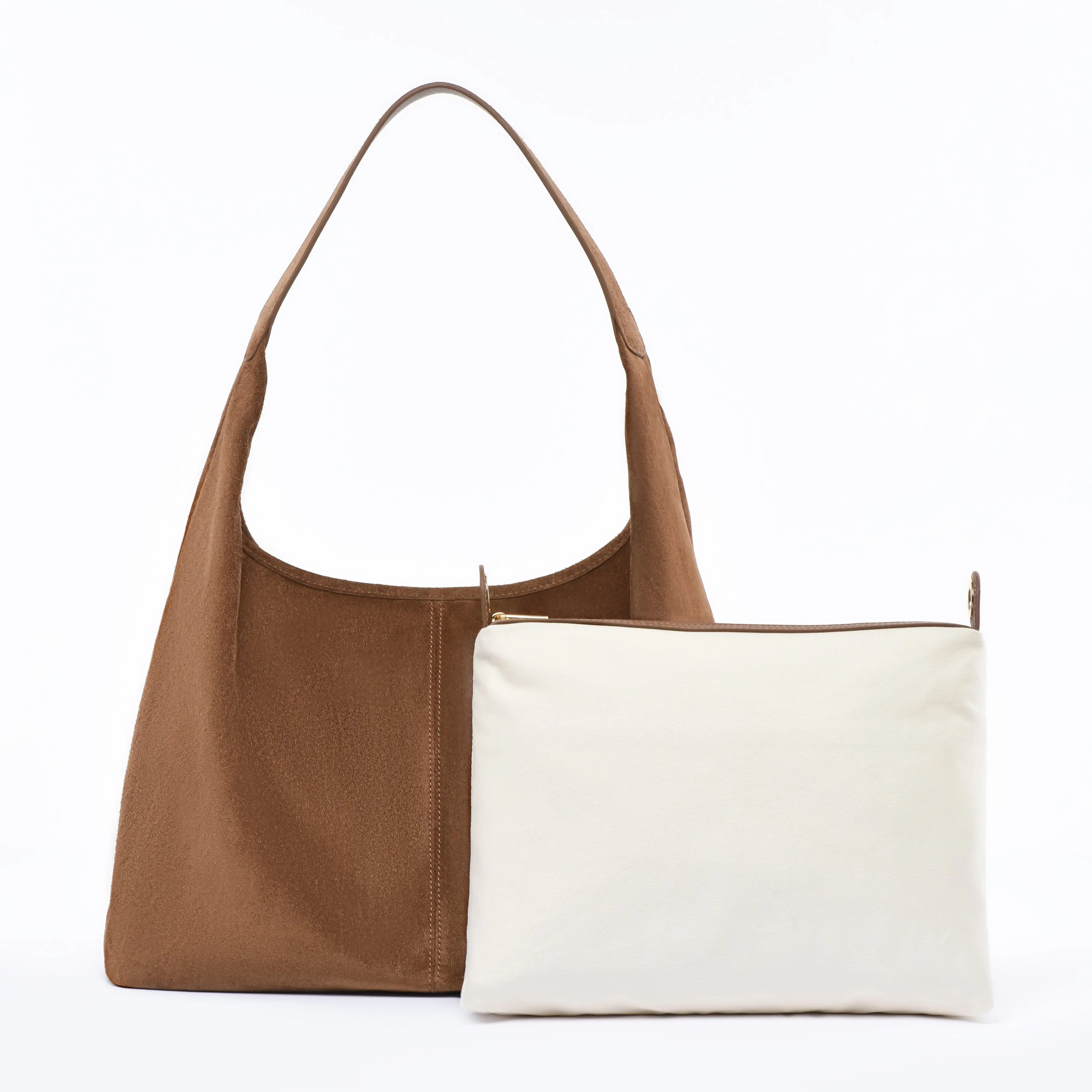 Pre Order - The Slouch Bag - Calf Suede Leather - Mocha dressupyourpurse