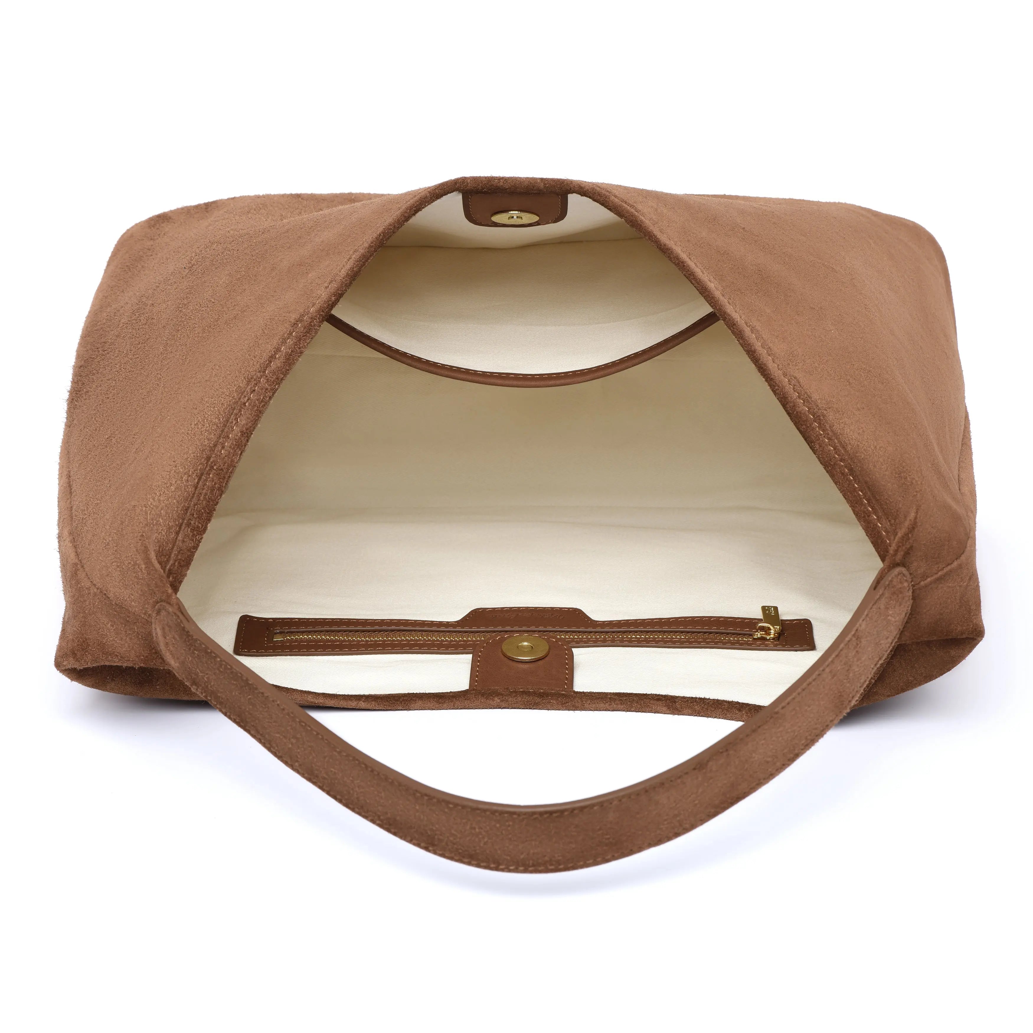 Pre Order - The Slouch Bag - Calf Suede Leather - Mocha dressupyourpurse