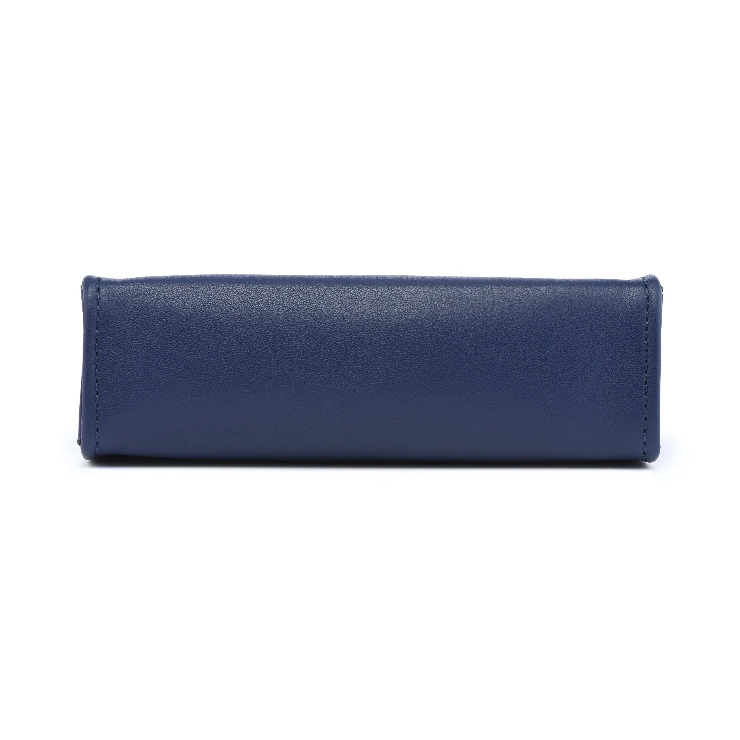 Leather Toiletry Pouch 15 - Navy / Red dressupyourpurse