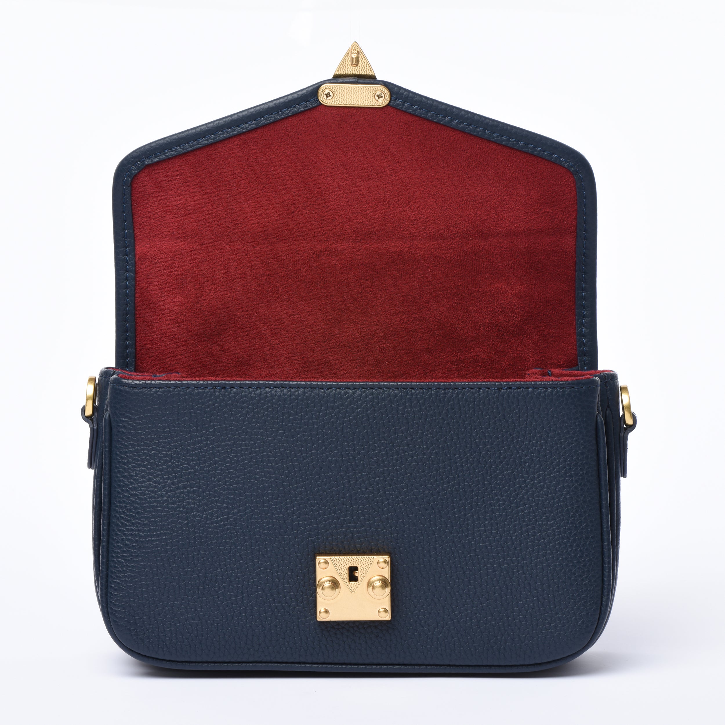 OUTLET 1st version - Navy Togo Leather - "Le Petit Paris15" Crossbody bag